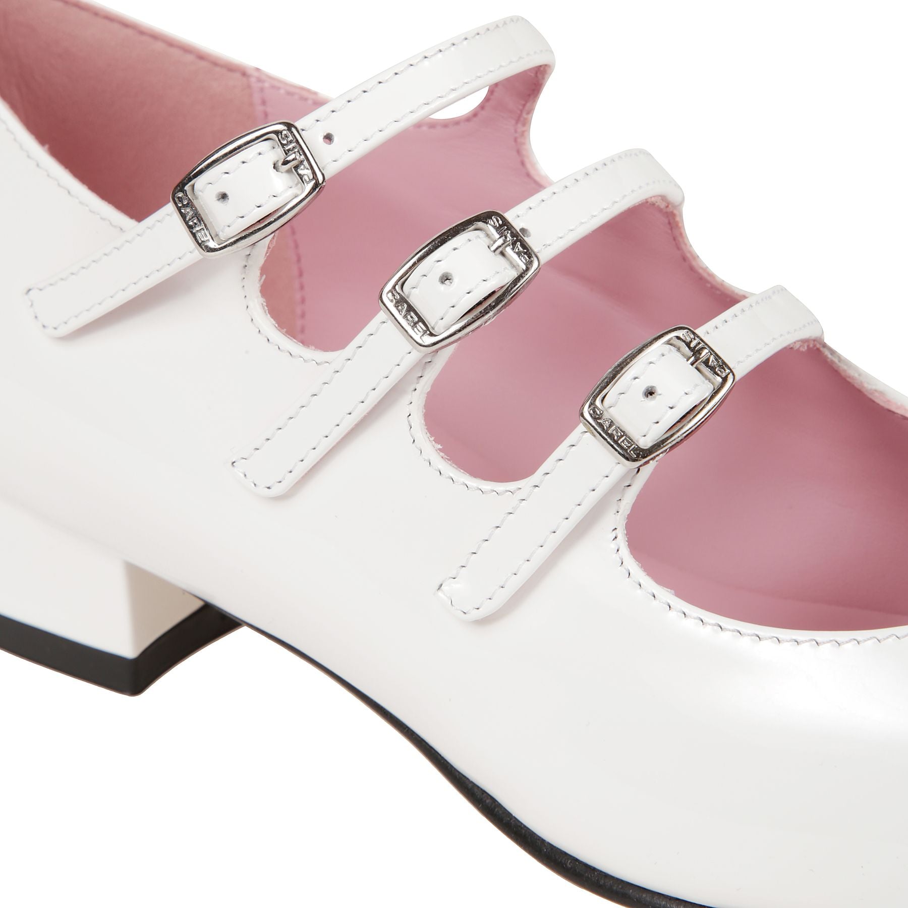 Nappa leather-white patent leather