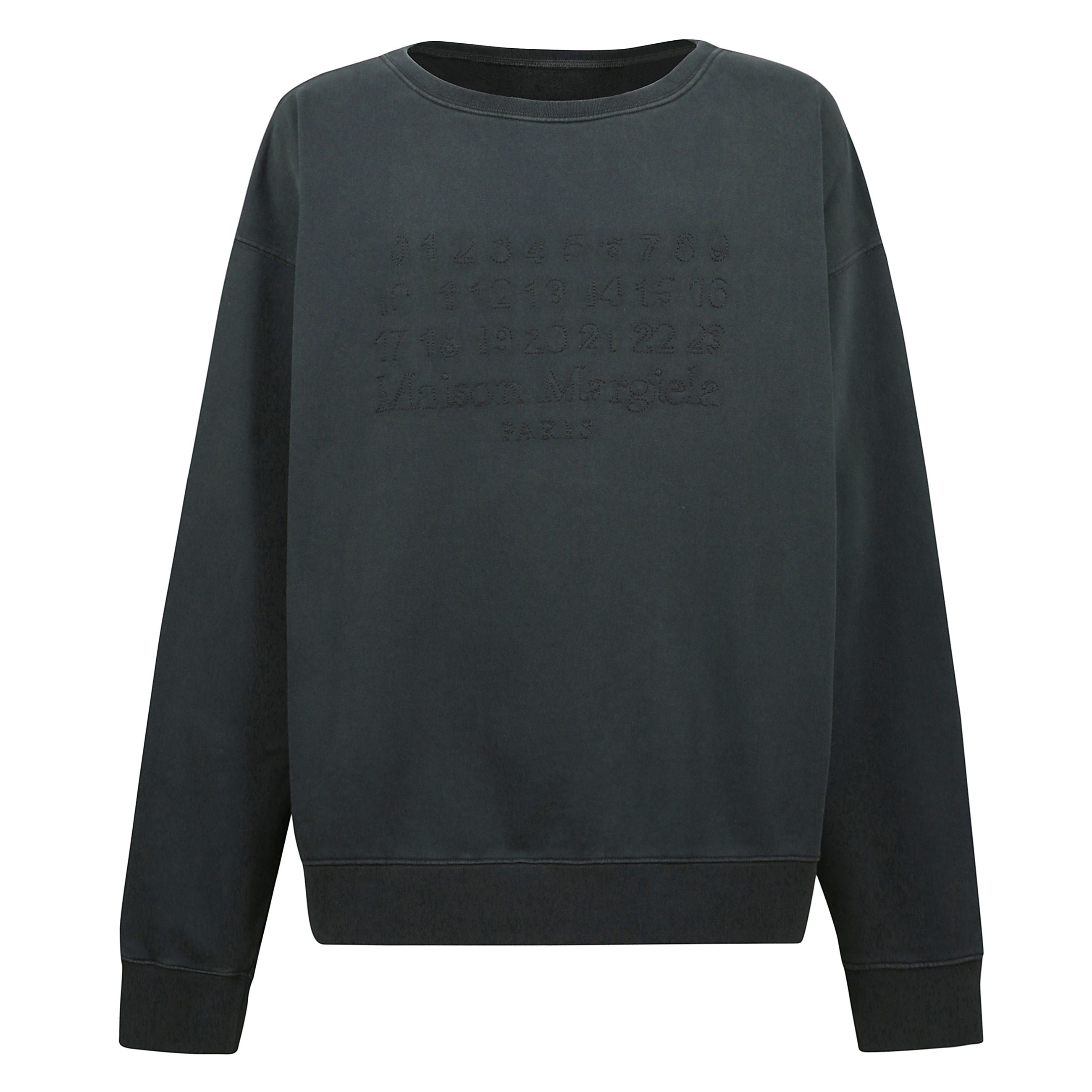 Felpa in cotone girocollo, maniche lunghe, caratteristico logo con numeri, orlo e polsini a coste