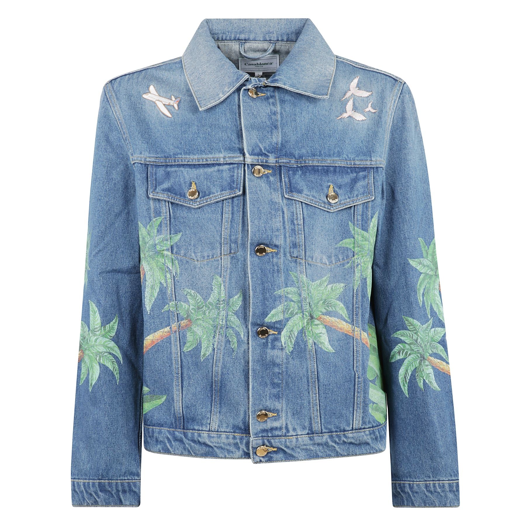 Giacca in denim tennis club, stampa sul retro