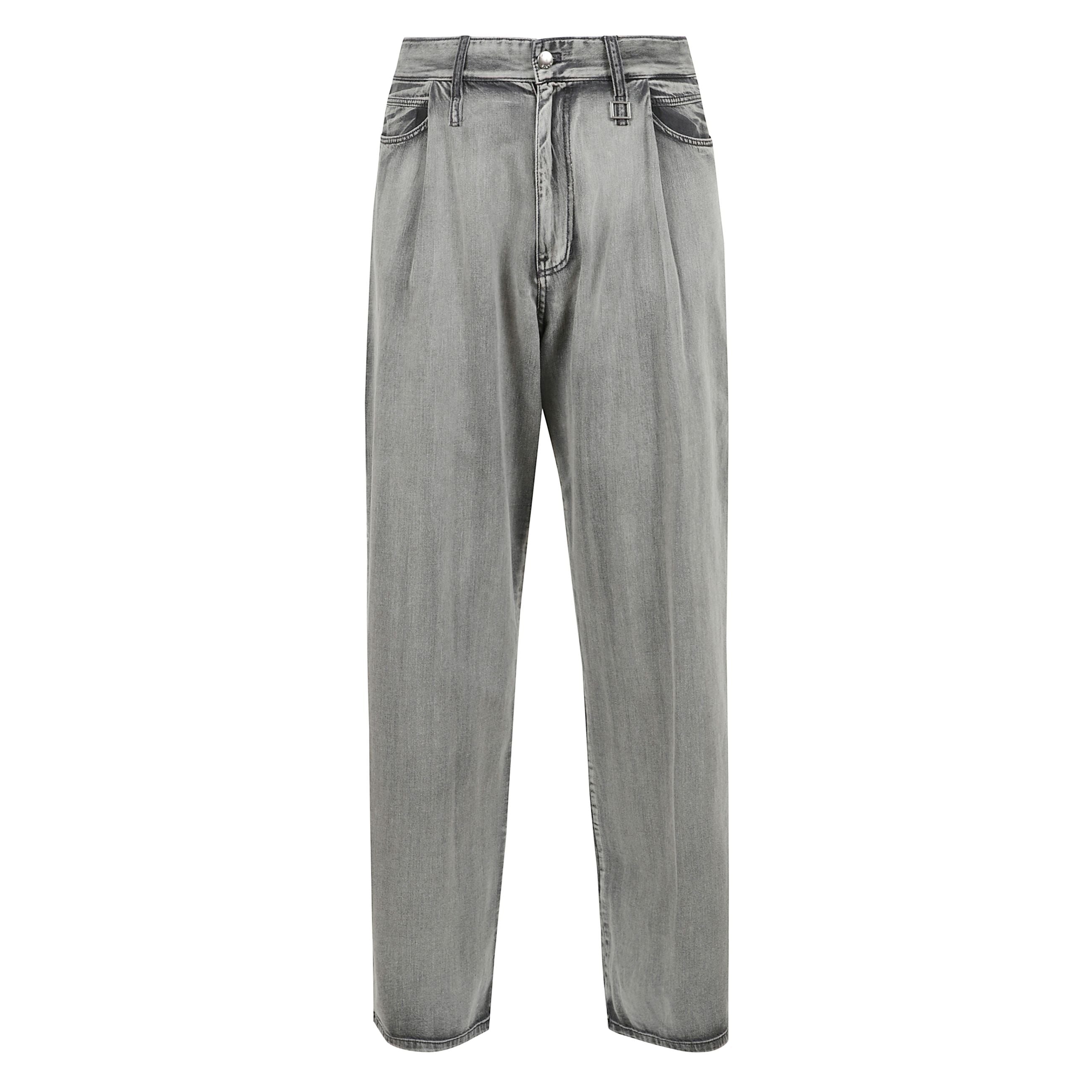 Jeans slavato in denim con pence, con cinque tasche