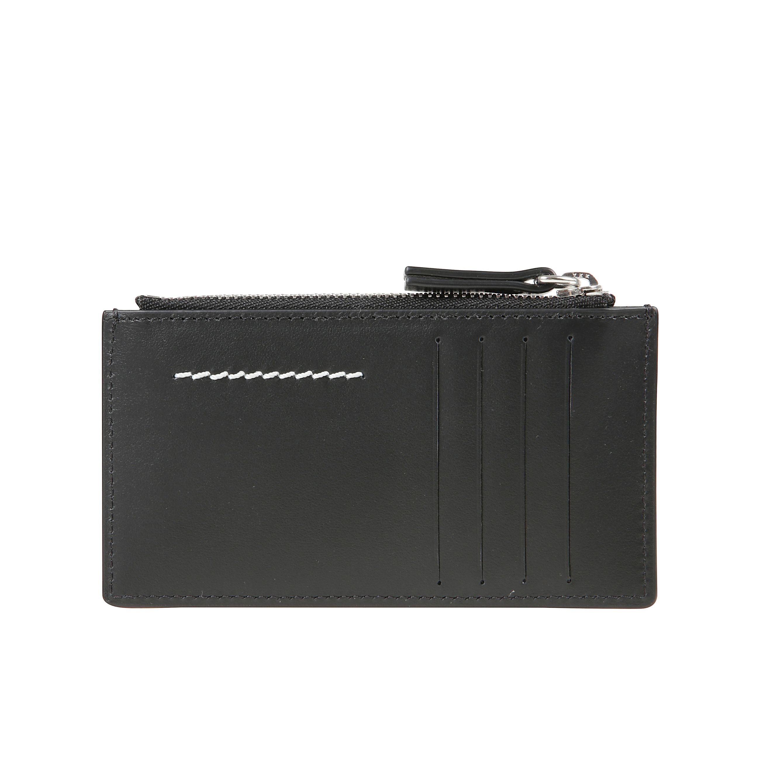 Portacarte in pelle con logo numerico