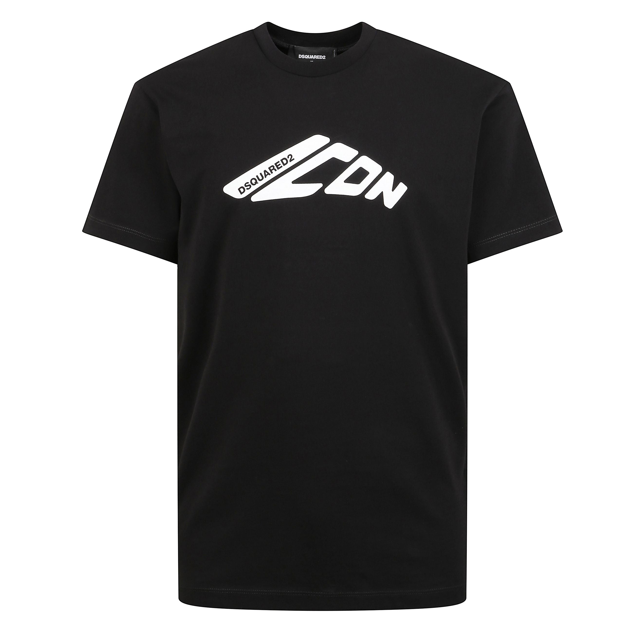 T-shirt in cotone con girocollo classico. vestibilitÃ  loose. stampa dsquared2 icon sul davanti.