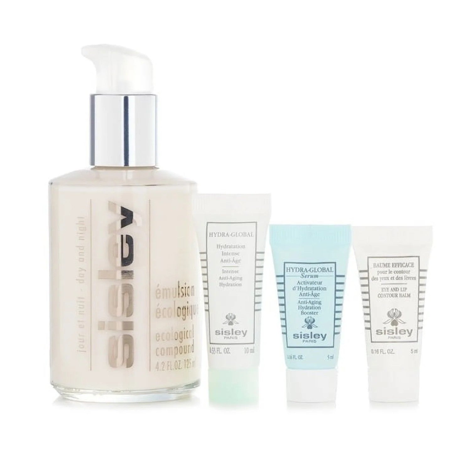 Sisley Discovery Program Ecological Compound 4 Piece Set (Includes: Ecological Compound Full Size 125ml, Anti-Aging Hydration Booster 5ml, Intense Anti-Aging Hydration 10ml, Eye & Lip Contour Balm 5ml)