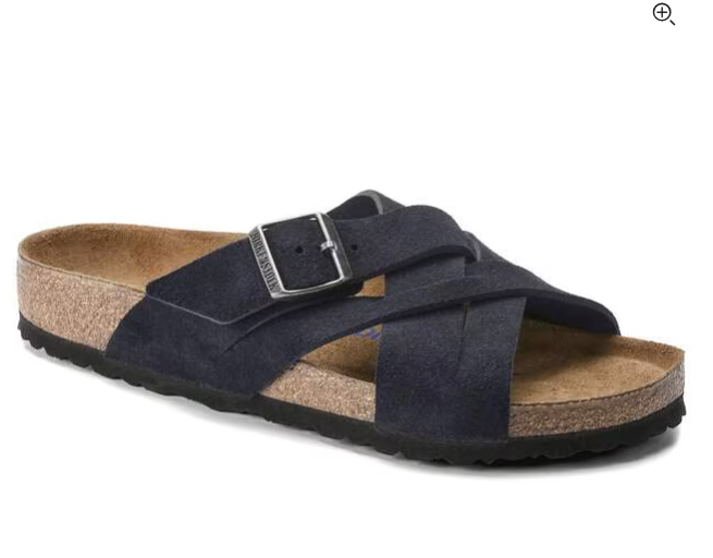 Birkenstock Lugano Soft Footbed Suede Leather Midnight Blue Regular
