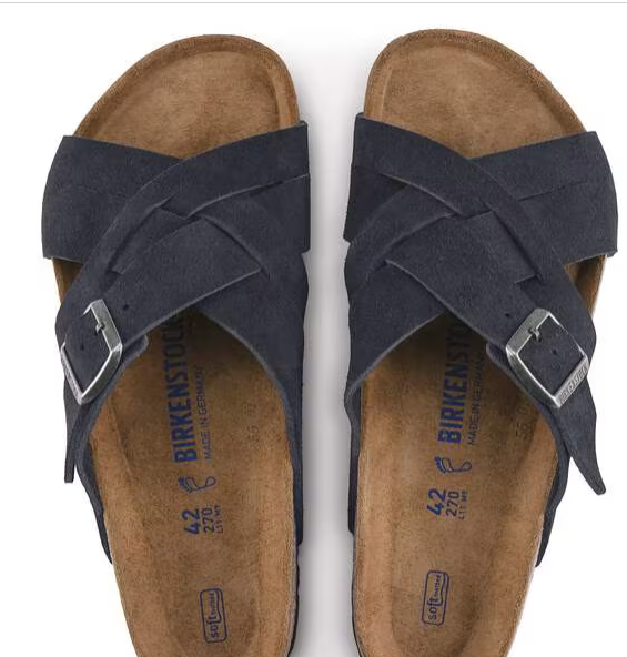 Birkenstock Lugano Soft Footbed Suede Leather Midnight Blue Regular