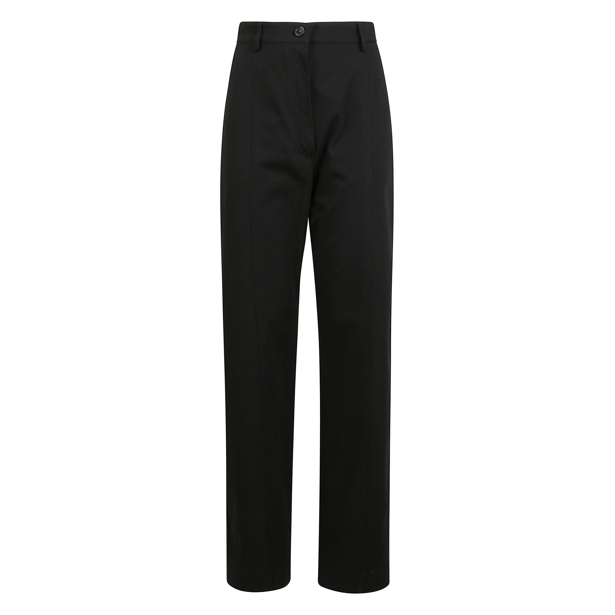 Pantalone a gamba larga con chiusura con cerniera e bottoni