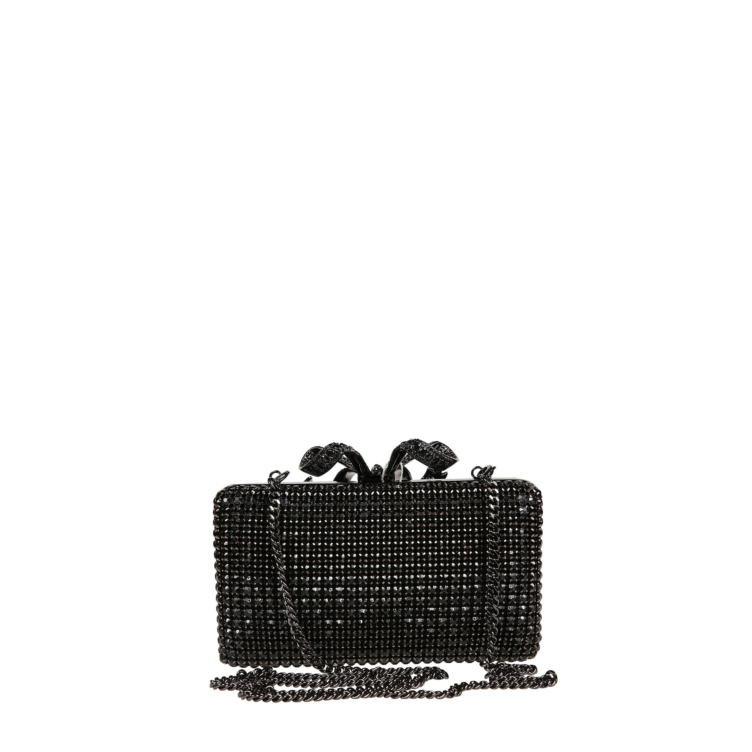 Clutch con cristalli in nero