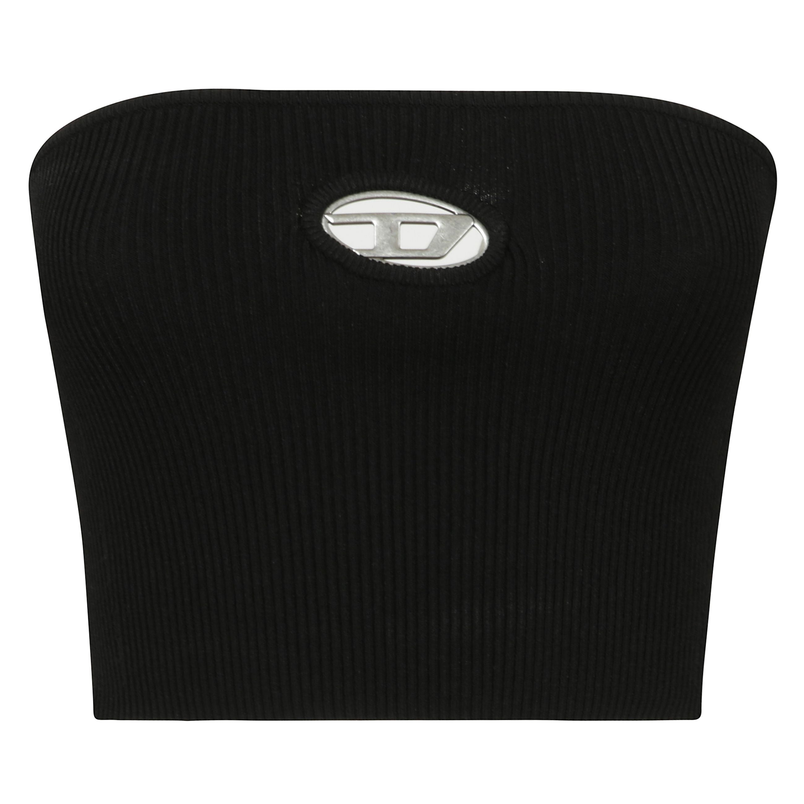 Top a fascia caratterizzato dal logo oval d in metallo intarsiato sul petto, con cut-out per un effetto vedo non vedo. la costruzione in jersey stretch a costine assicura una vestibilitÃ  morbida e aderente.