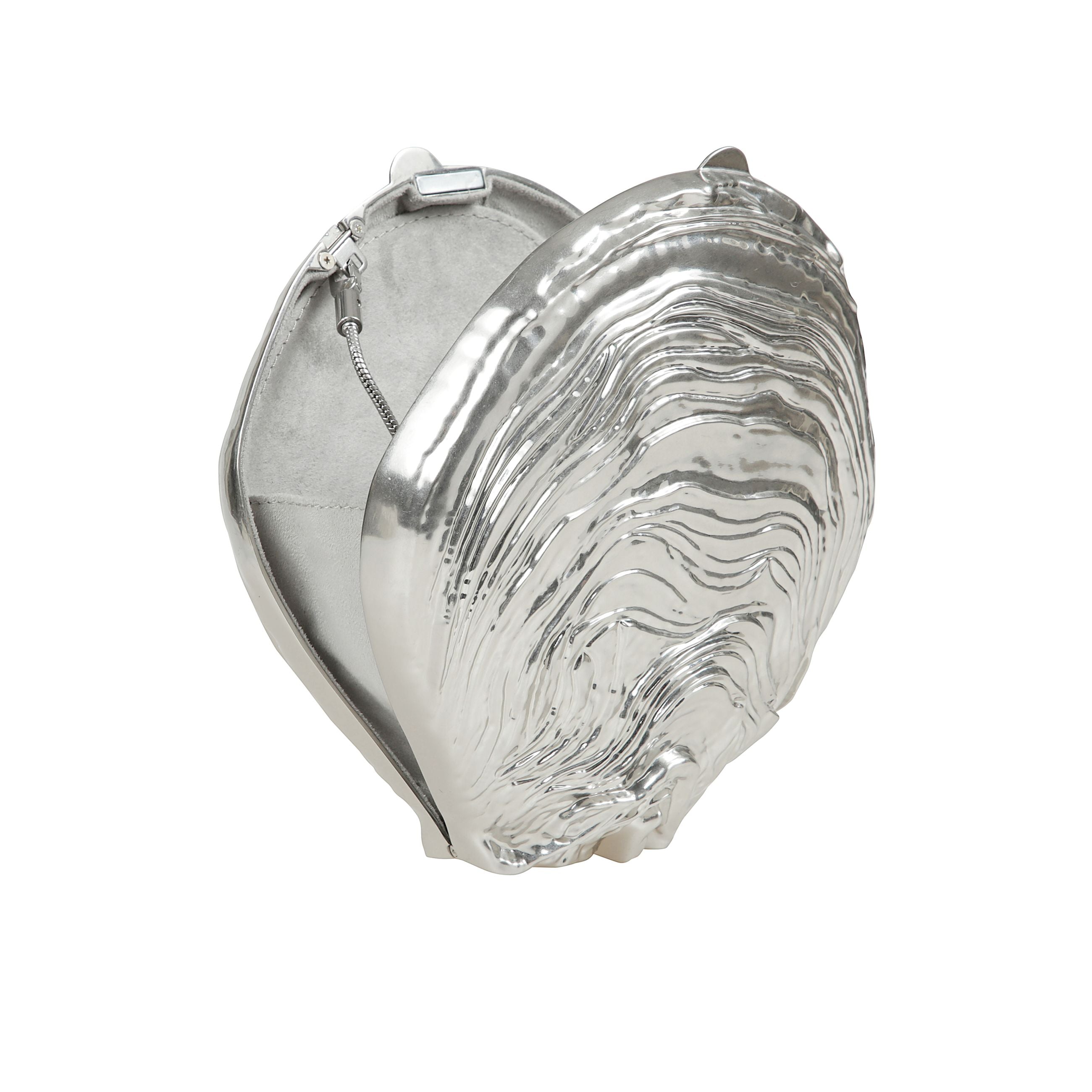 Clutch cove con chiusura a scatto, tracolla rimovibile con catena e fodera integrale