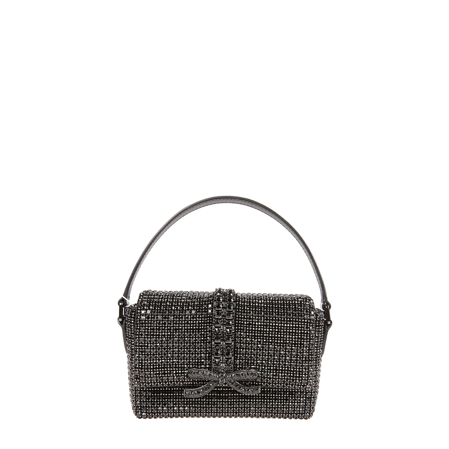 Black rhinestone chainmail micro bag