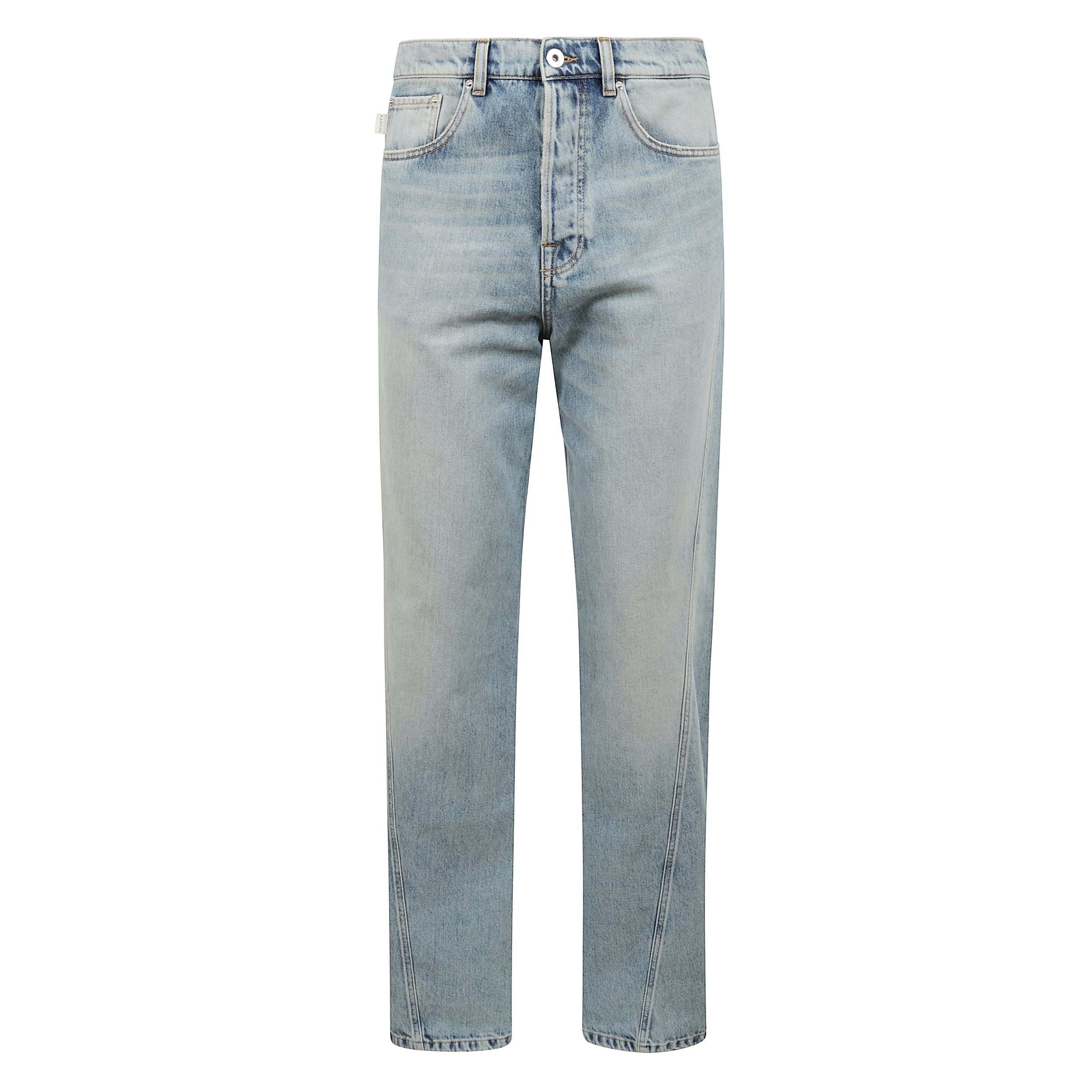 Jeans dritti con toppa con logo