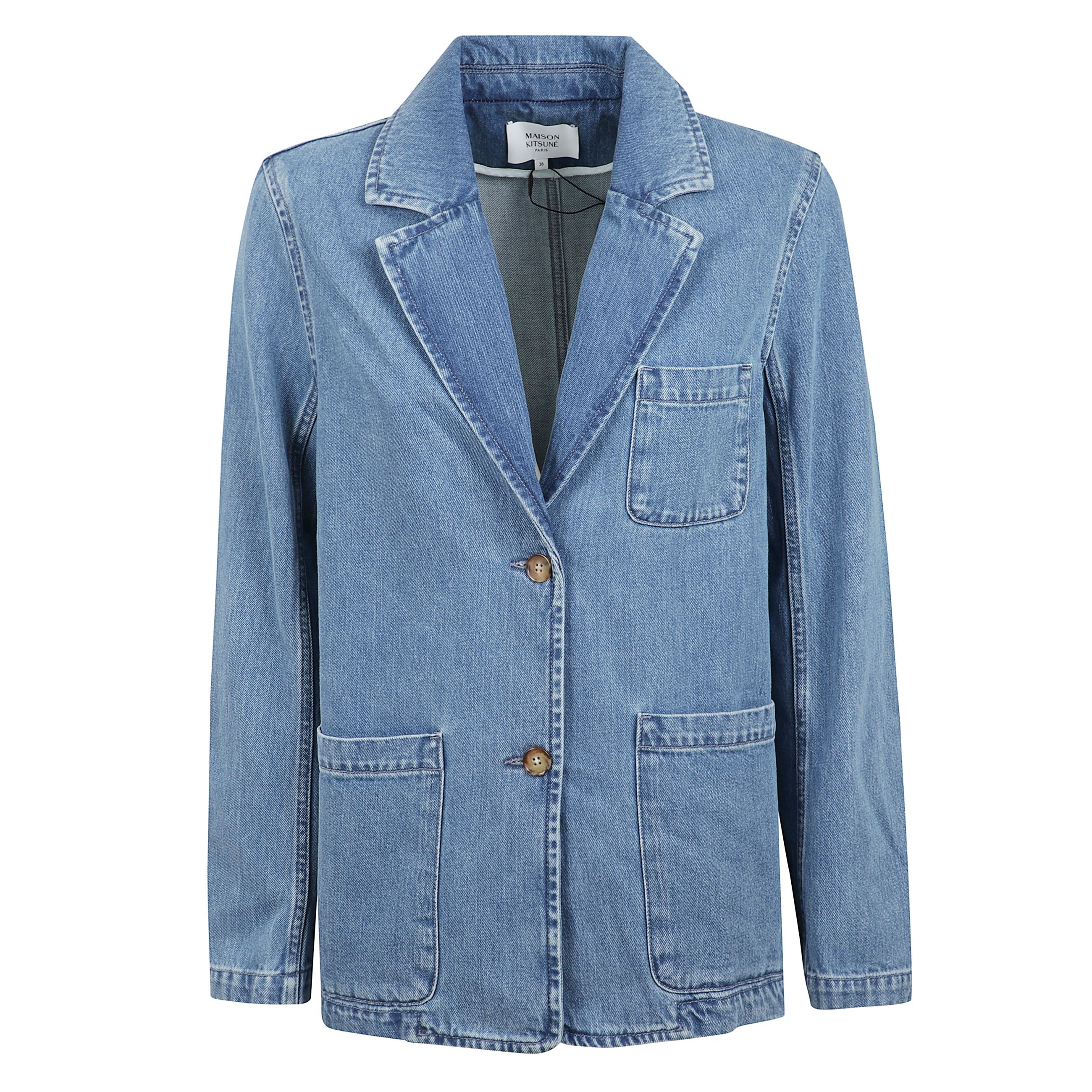 Giacca su misura destrutturata in jeans.