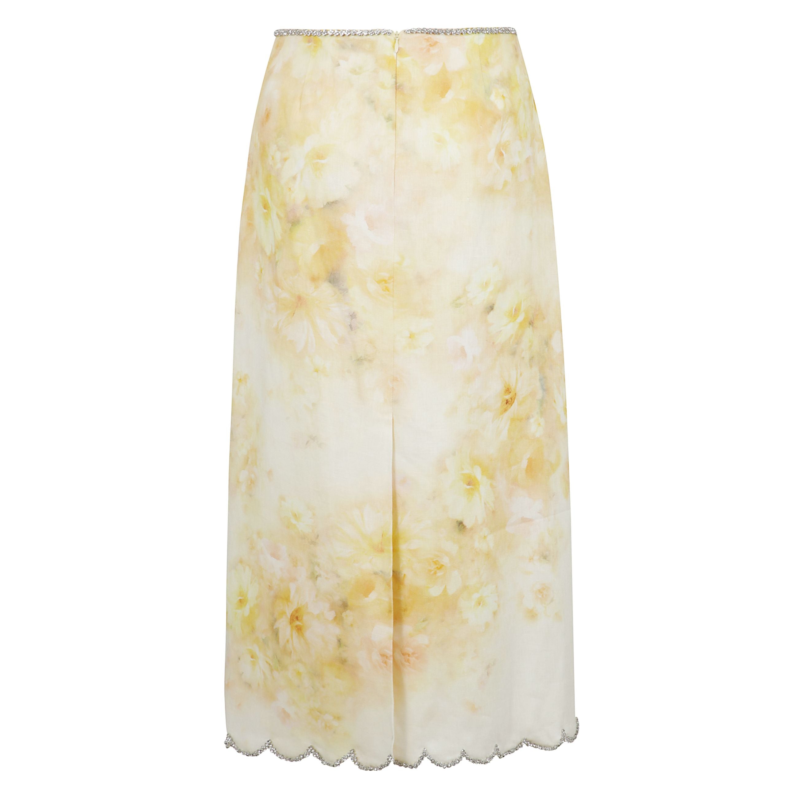 Gonna midi crush con orlo a smerlo e spacco posteriore