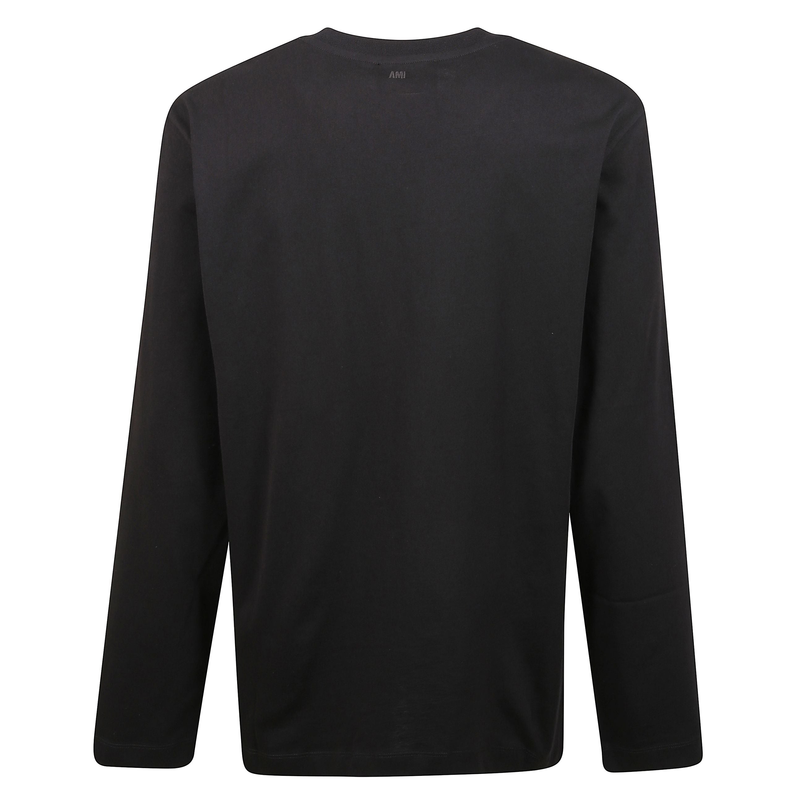 T-shirt a maniche lunghe in jersey di cotone organico. vestibilitÃ  classica. logo ami paris ricamato in rosso sul petto. logo "ami" ricamato in tono sotto lo scollo posteriore.