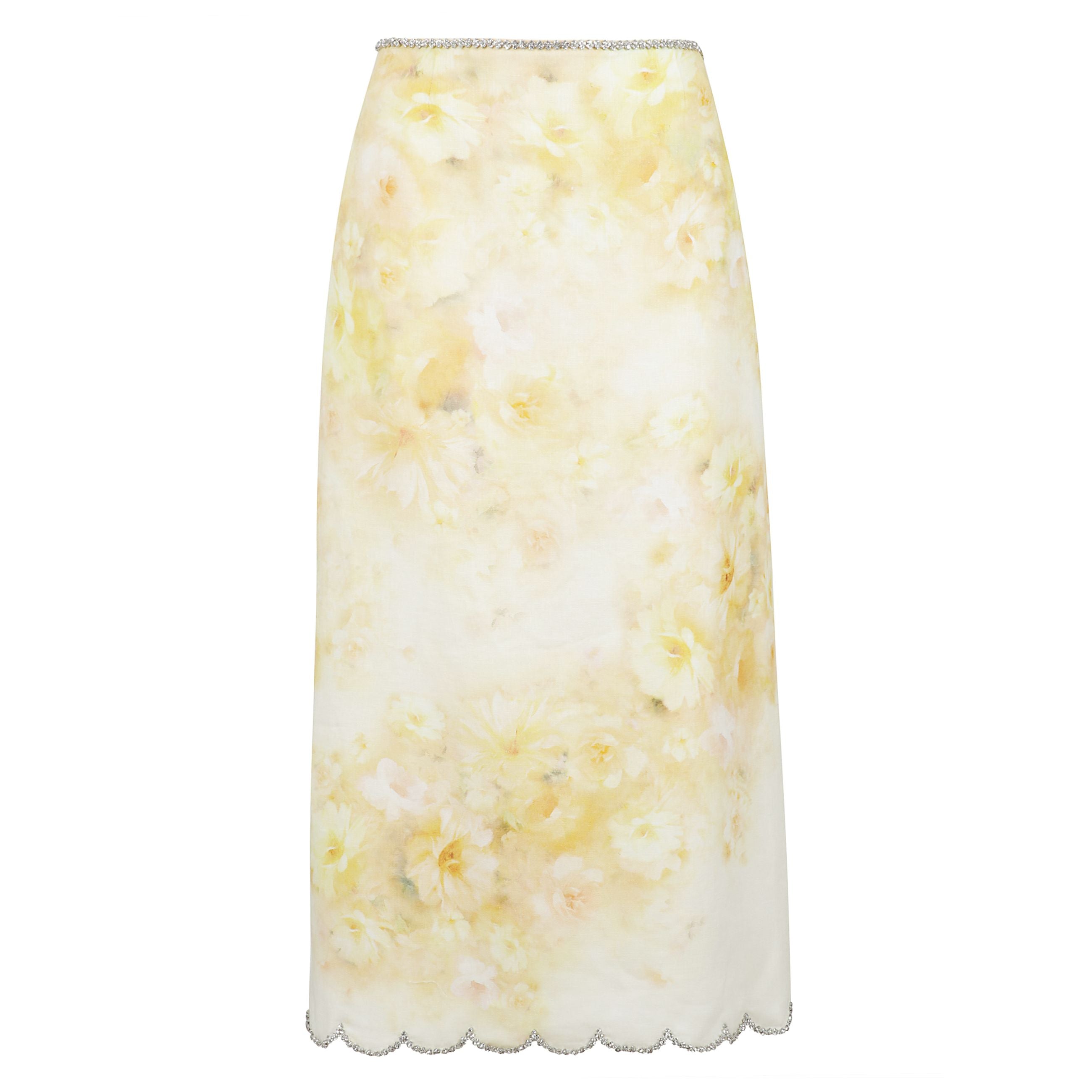 Gonna midi crush con orlo a smerlo e spacco posteriore