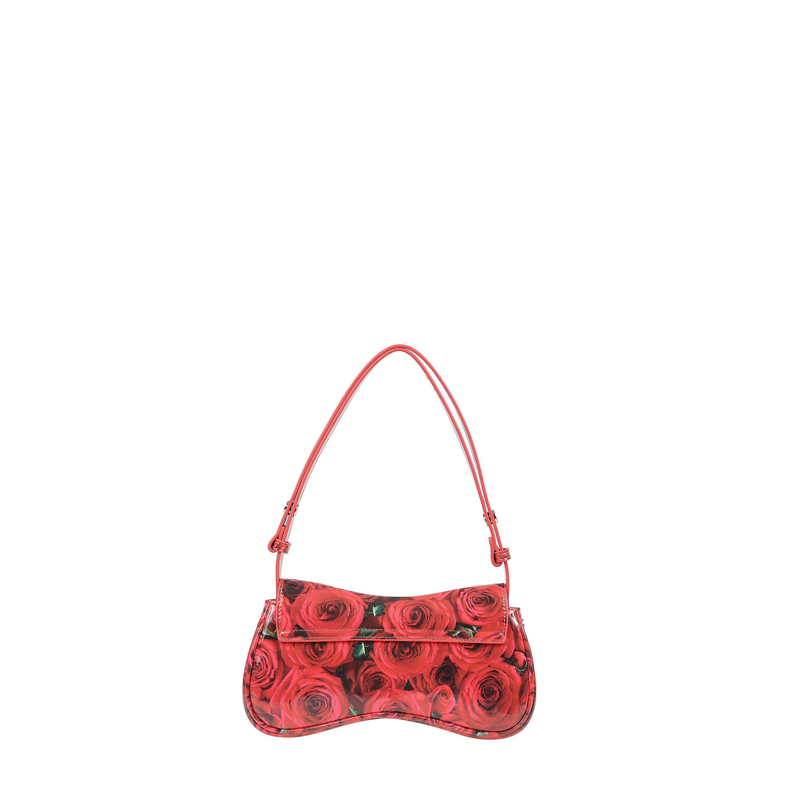 Questa clutch versatile ha una forma ironica, ispirata ai controller per videogiochi. realizzata in pu riciclato lucido con stampa all-over, Ã¨ decorata con una placca metallica oval d sulla patta. la tracolla regolabile permette di indossarla crossbody o