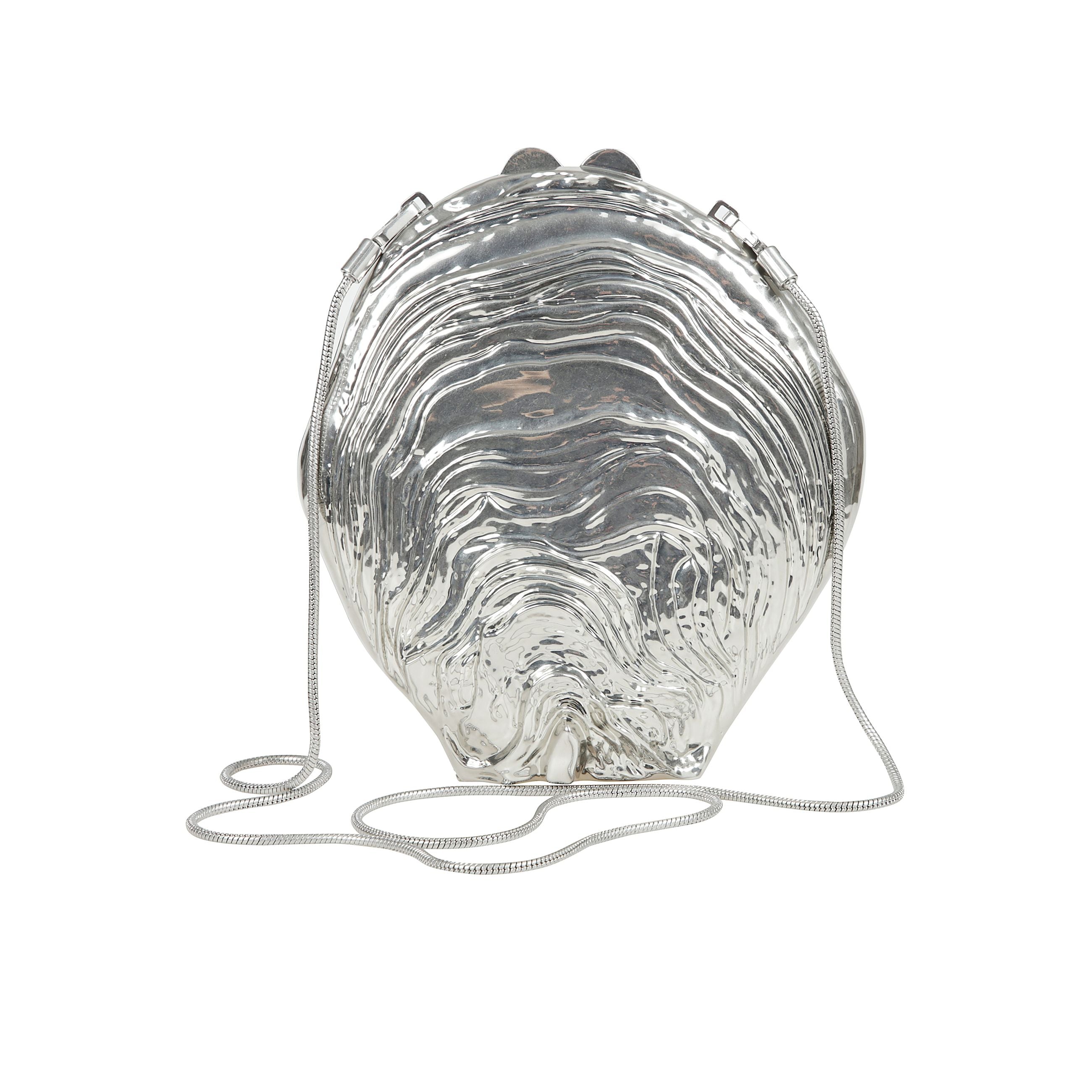 Clutch cove con chiusura a scatto, tracolla rimovibile con catena e fodera integrale