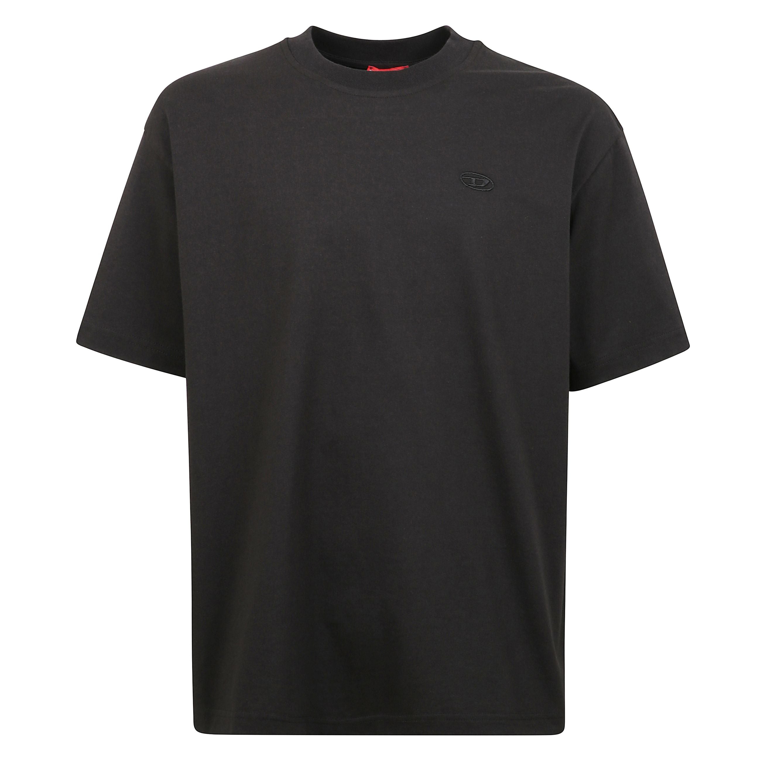 T-boggy-megoval-d maglietta con macro logo oval d  ricamato a contrasto sul retro e sul petto in versione mini tono su tono.