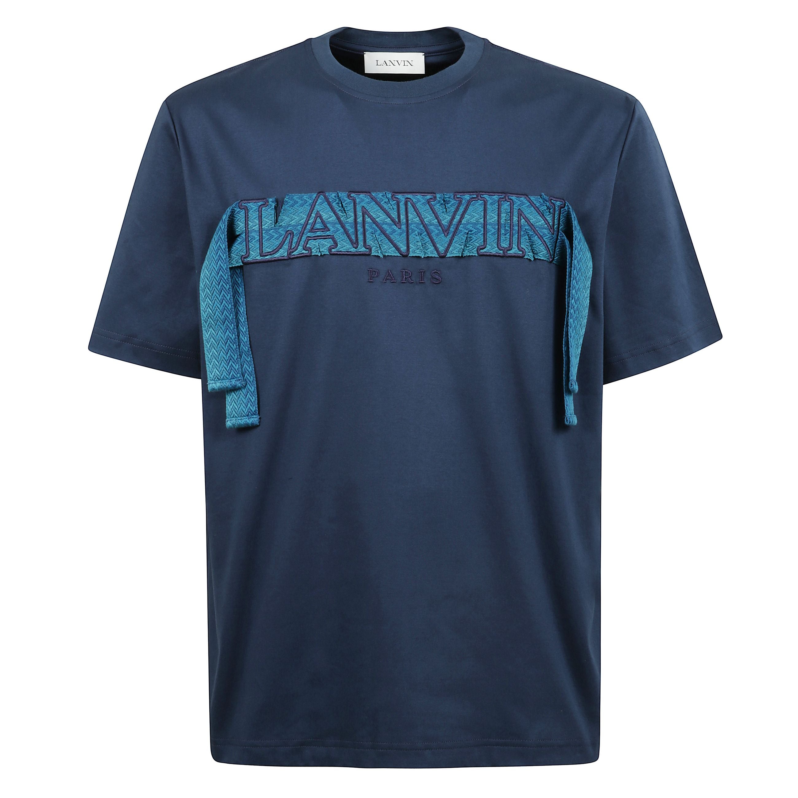 T-shirt curb lace con logo e inserti ricamati tono su tono