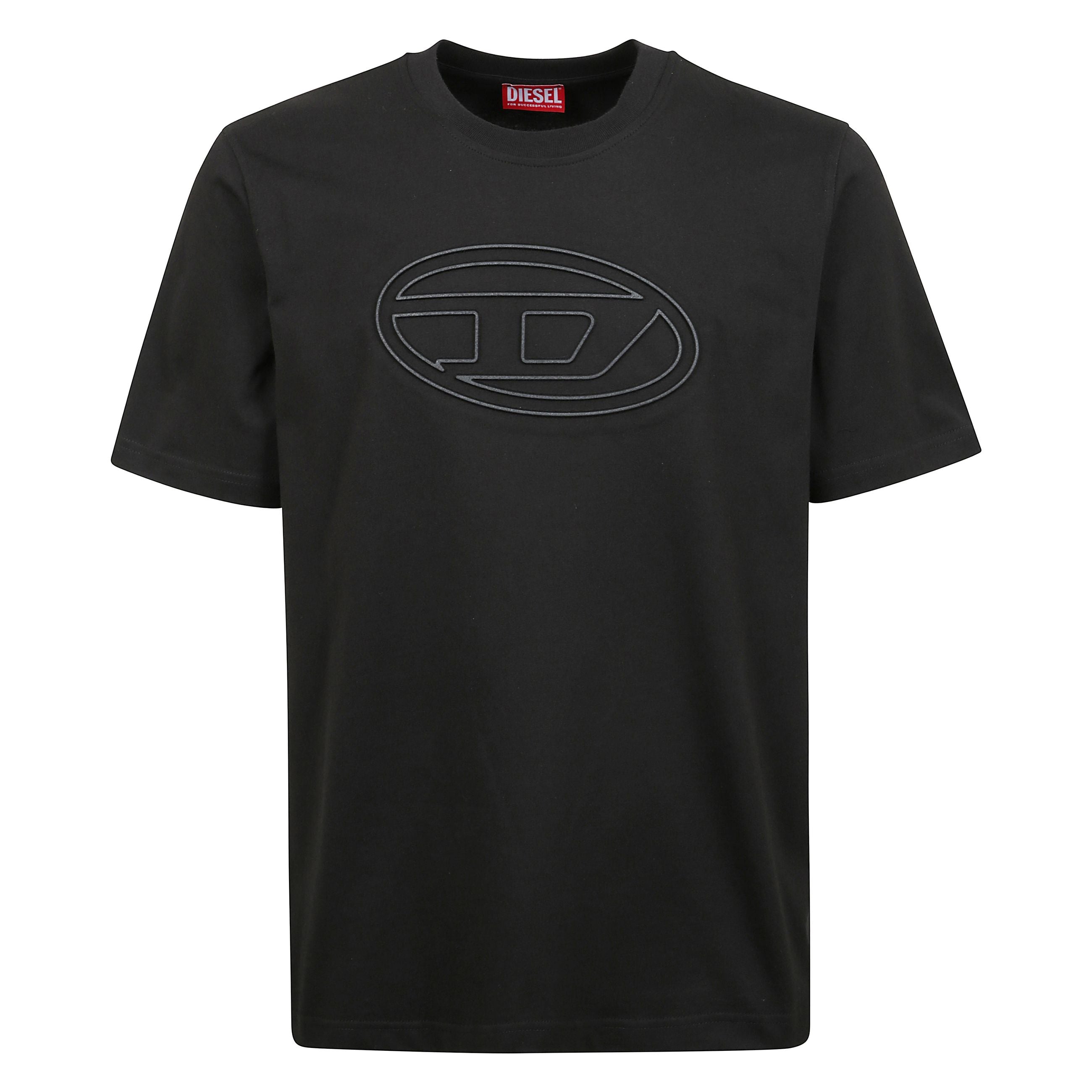 T-adjust-bigoval maglietta con maxi logo oval d in rilievo sul davanti