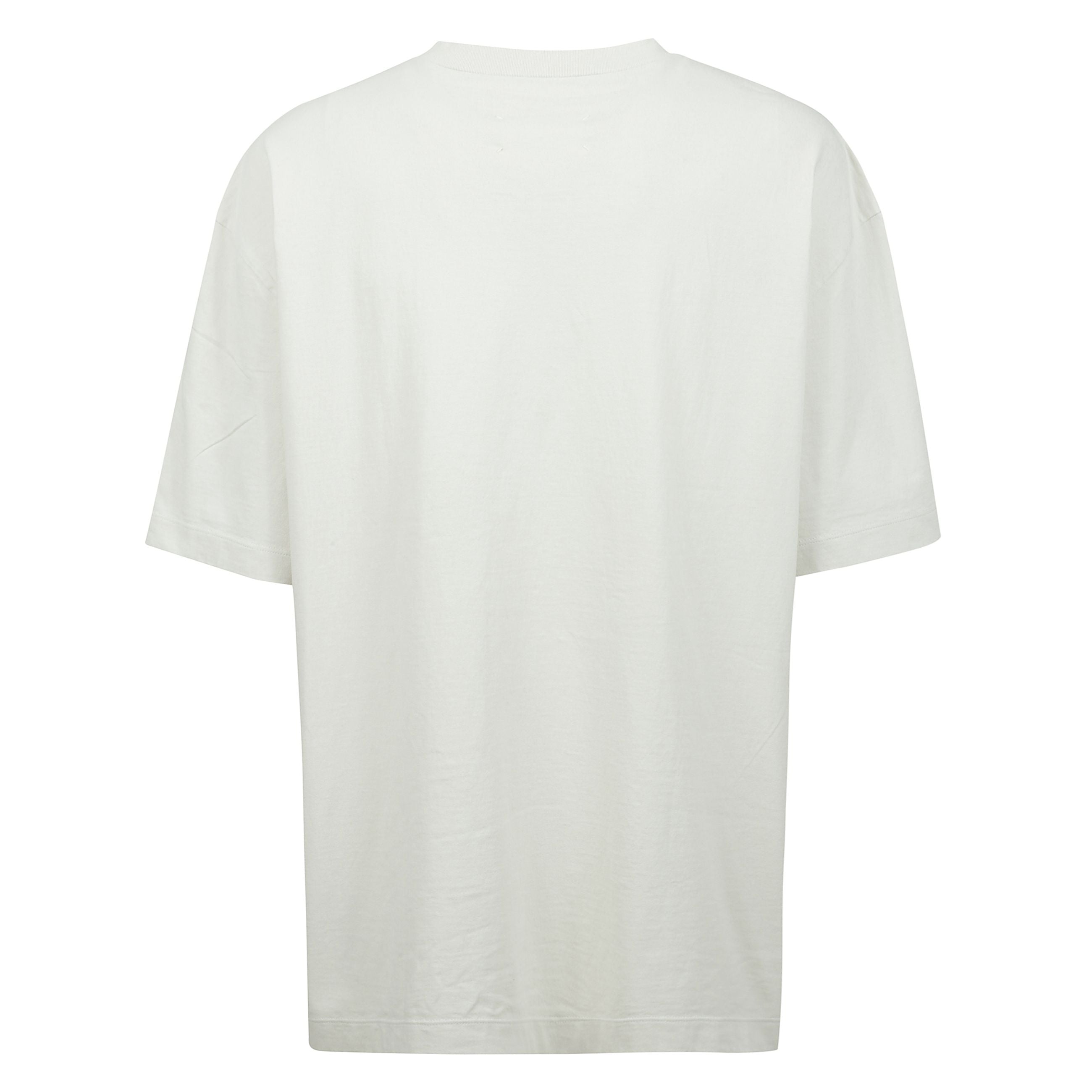 T-shirt in cotone con motivo numeri signature, scollo rotondo, maniche corte e orlo dritto