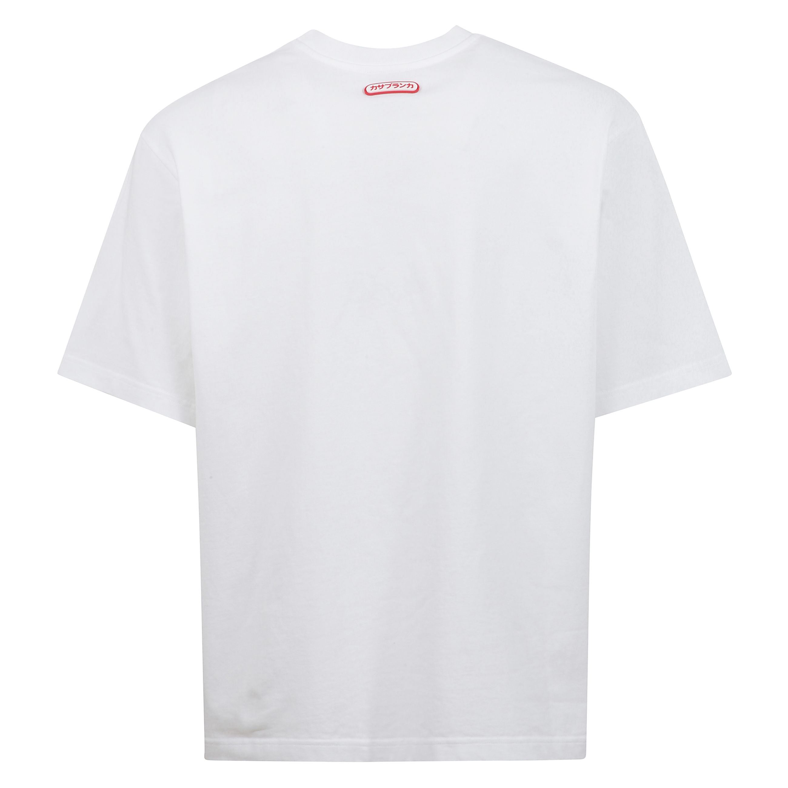 T-shirt casablanca in cotone, girocollo con stampa e logo.