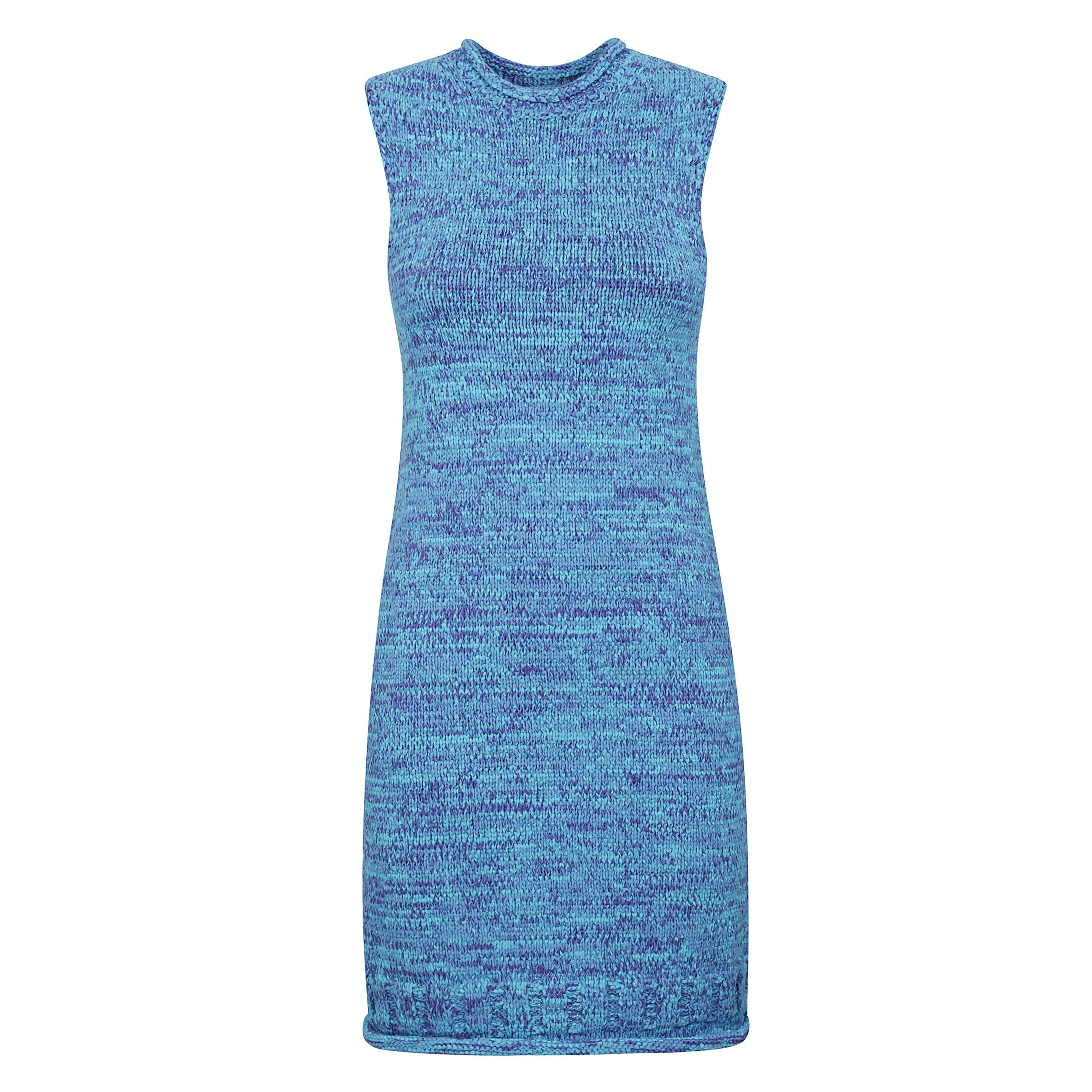 Abito con girocollo rifinito, inserti intrecciati a contrasto e orlo rifinito tono su tono