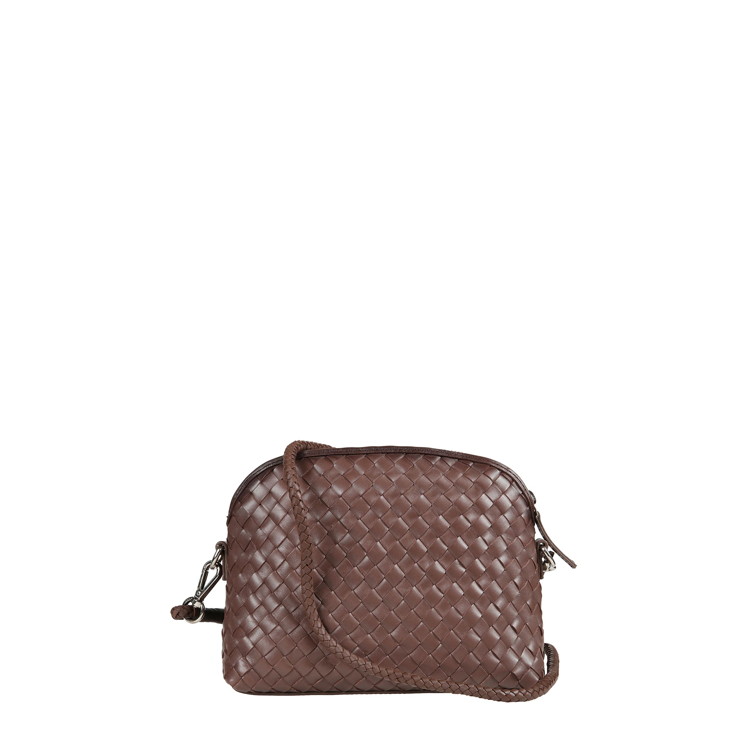 Borsa a tracolla chunky fellini di dragon diffusion. corpo in pelle, intrecciata a mano. chiusura superiore con zip. tracolla in pelle intrecciata.