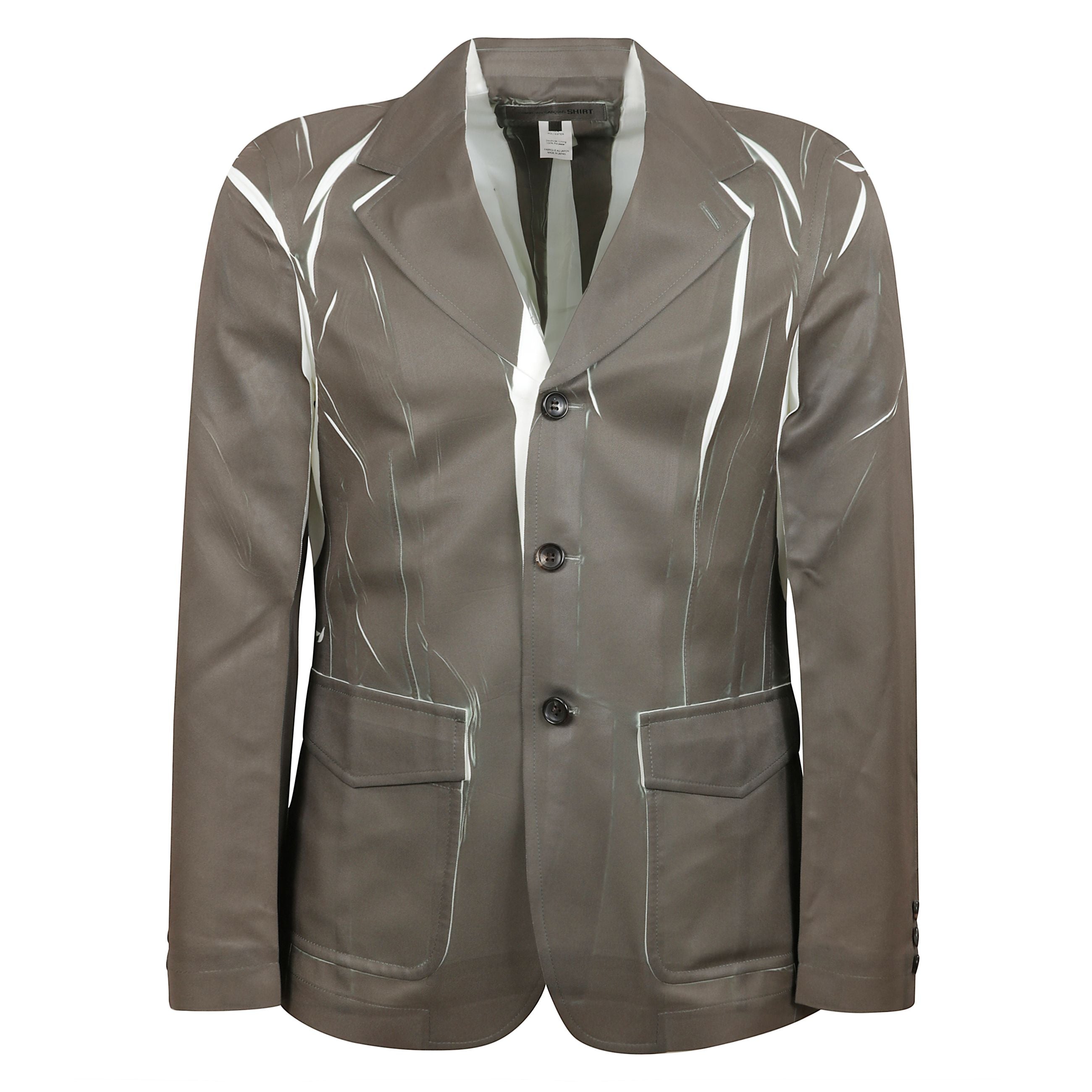 Blazer in poliestere verde a maniche lunghe con polsini Ã¨ caratterizzato da una linea slim fit e si distingue per il suo revers stretto e la chiusura frontale a tre bottoni, che conferiscono al capo un'eleganza essenziale.