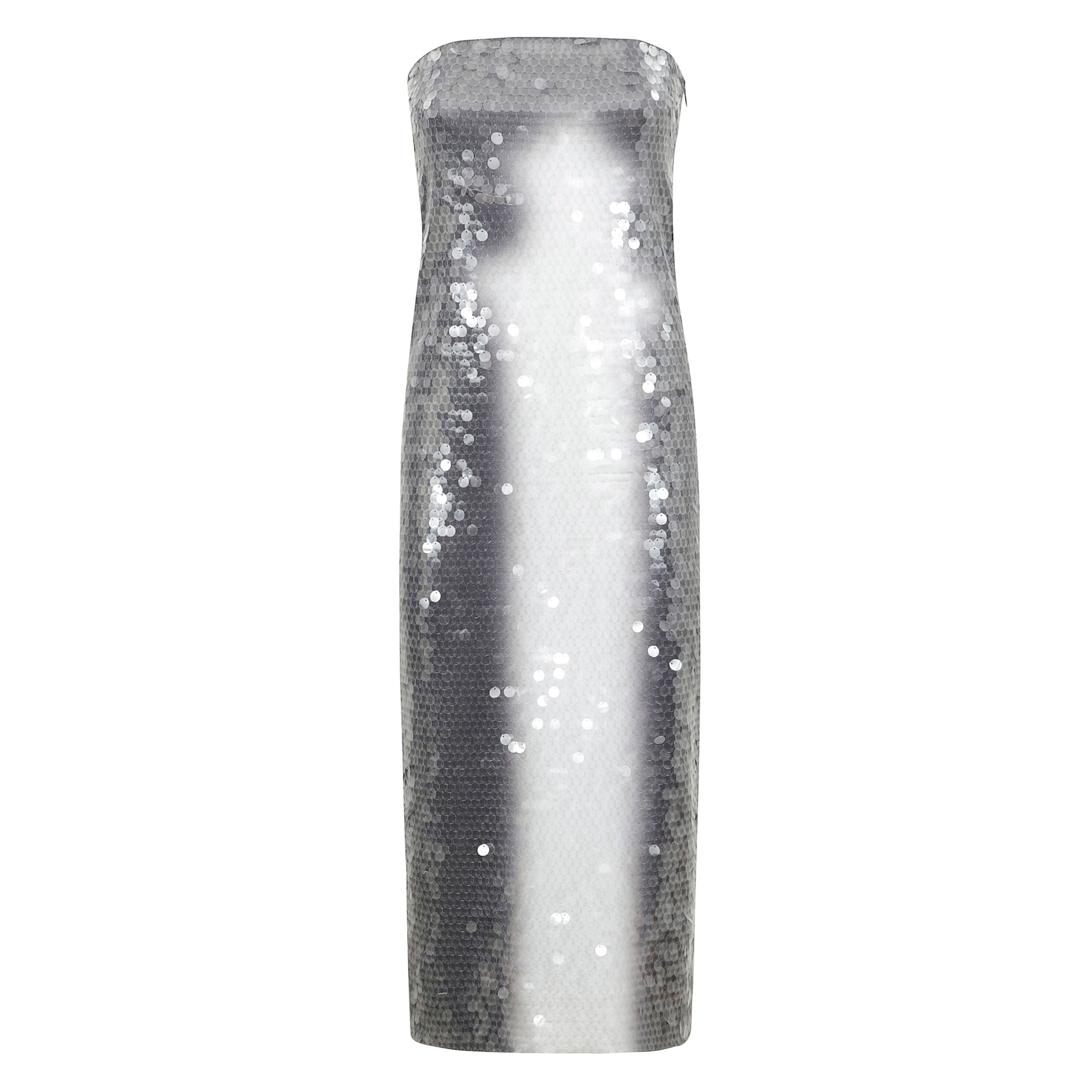 Abito midi in jersey decollete con paillette.