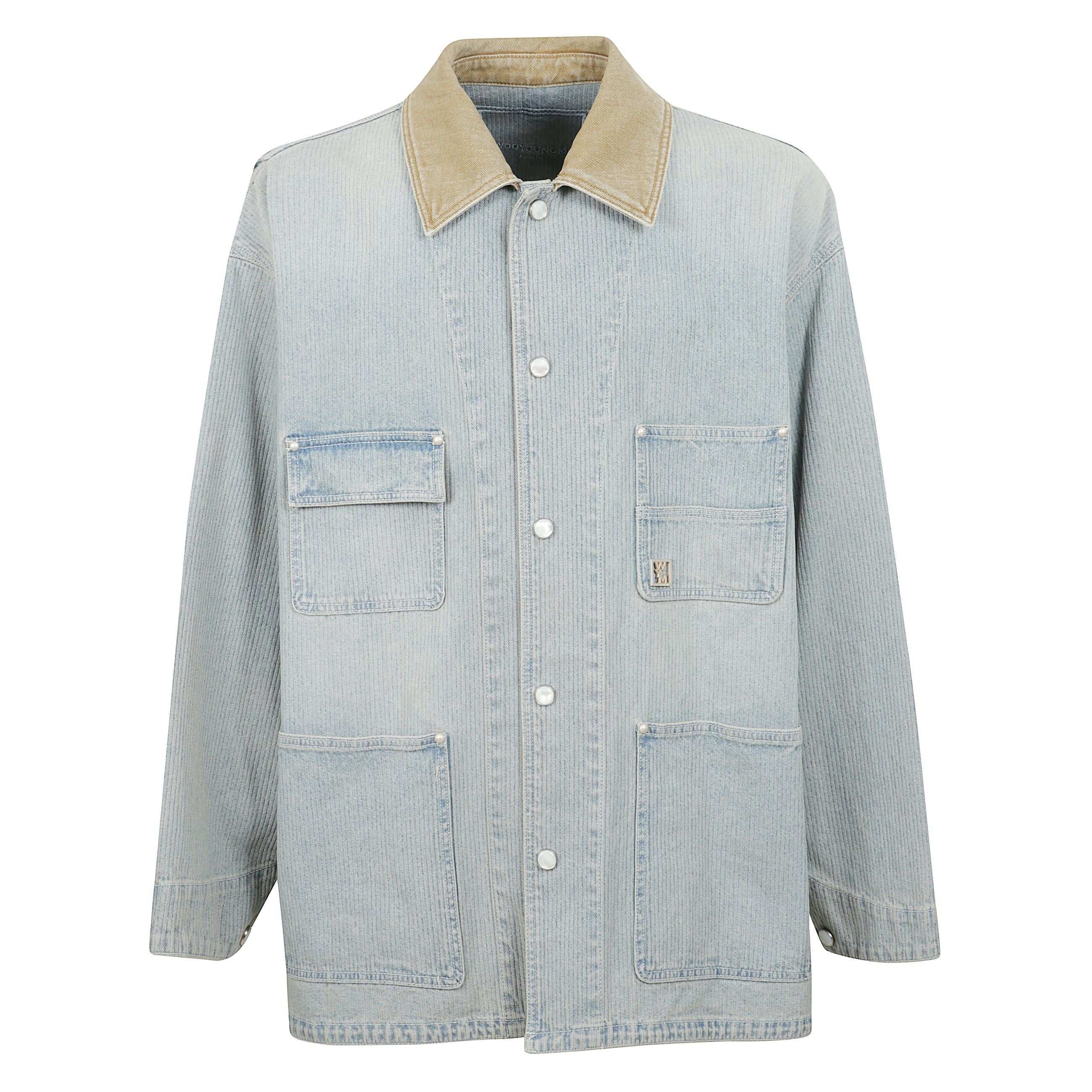 Giacca in denim blue rib.