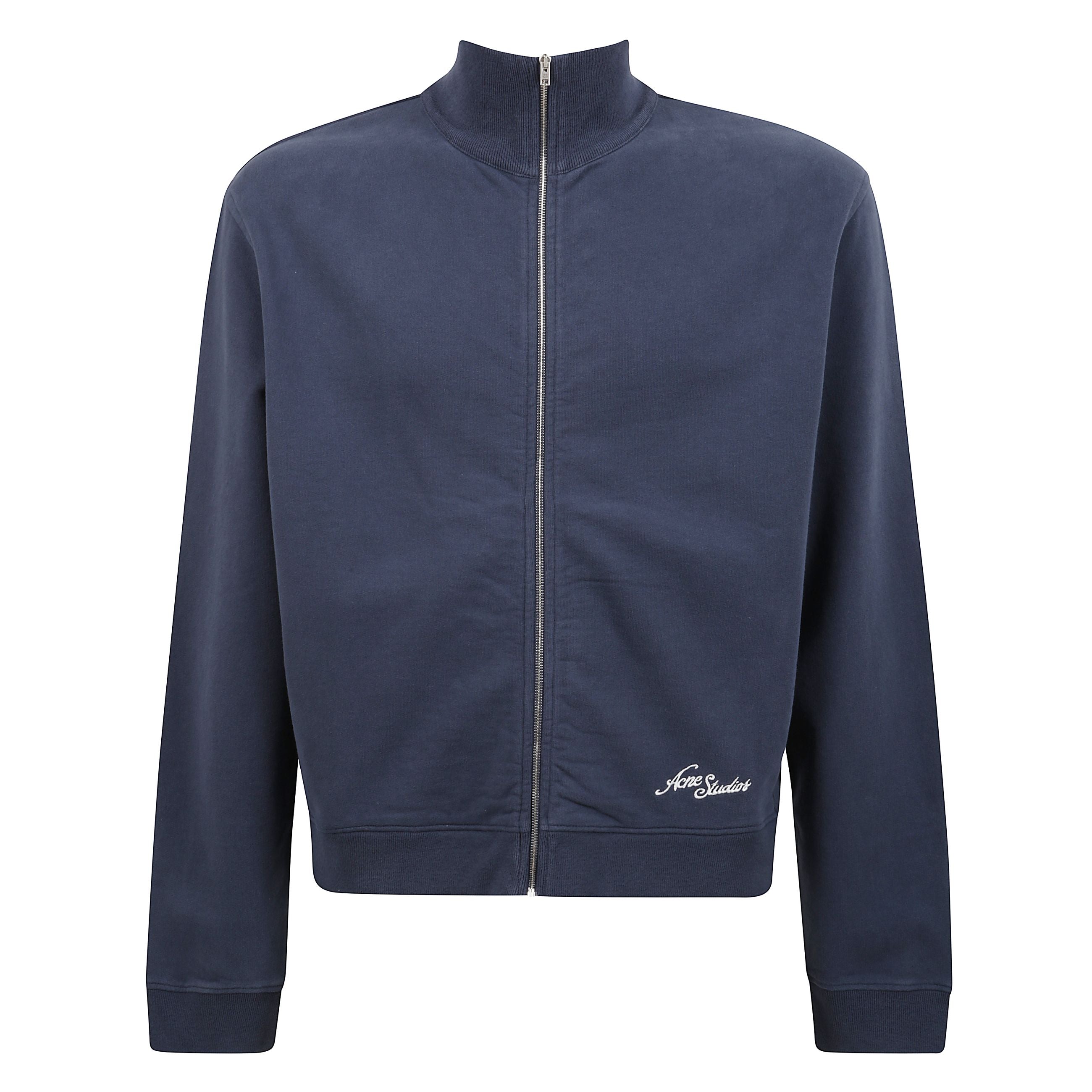 Felpa con zip frontale e collo a imbuto aderente. loghi acne studios ricamati sul retro e sull'orlo anteriore. polsini, collo e orlo a costine. vestibilitÃ  regolare con lunghezza sotto alla vita.