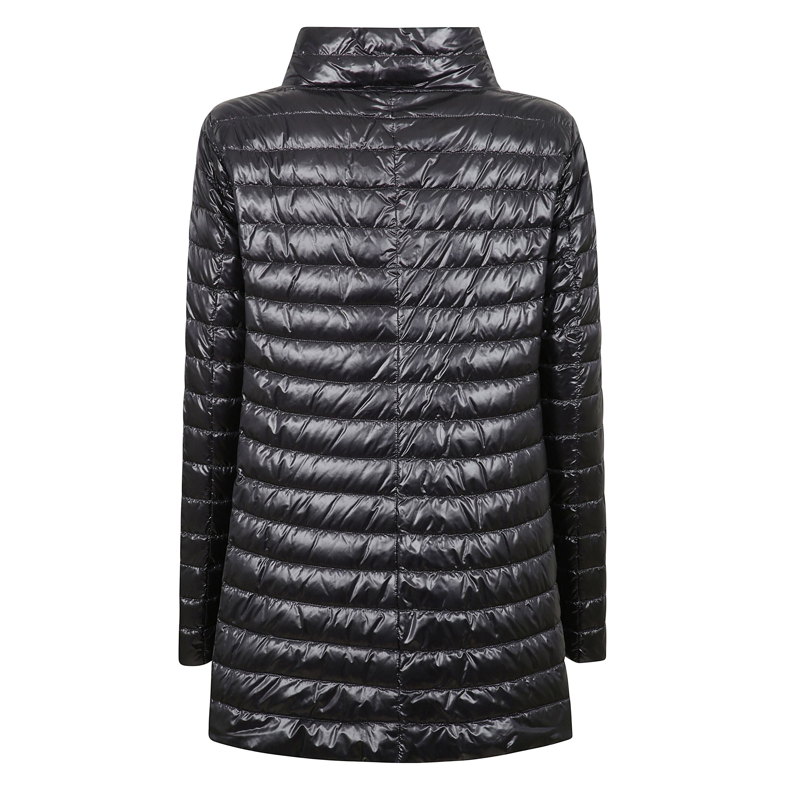 Piumino reversibile in nylon a collo alto, con abbottonatura frontale