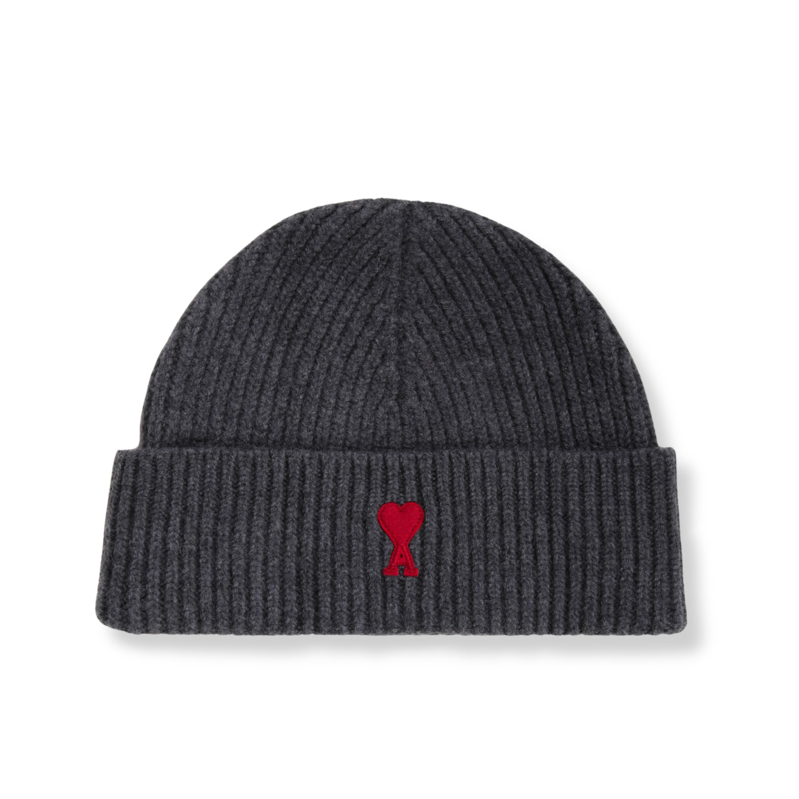 Berretto in lana ami paris. lavorazione con costine a maglia verticali. piccolo logo del brand ricamato sul davanti.
