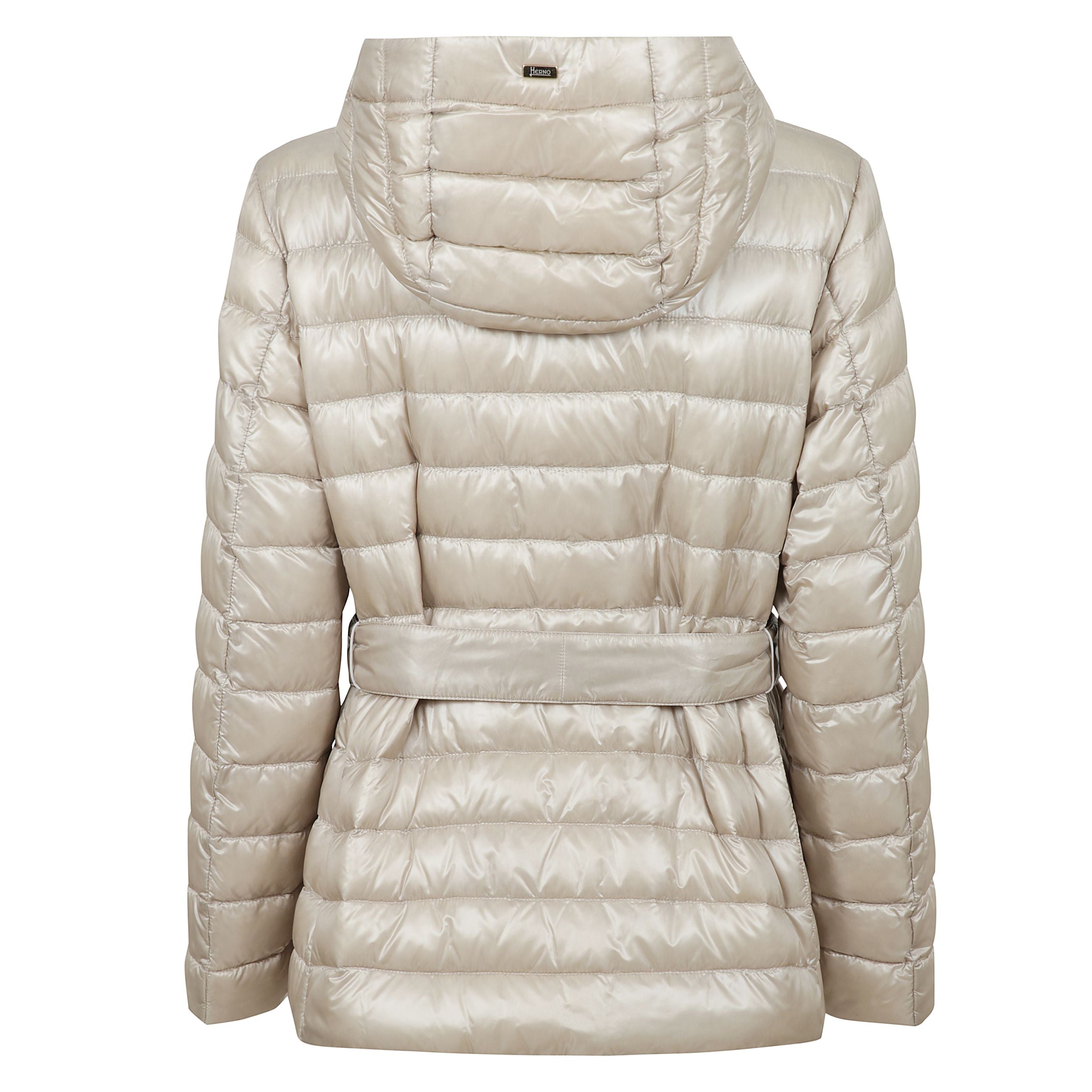 Piumino trapuntato con cappuccio, abbottonatura frontale, chiusura con nodo