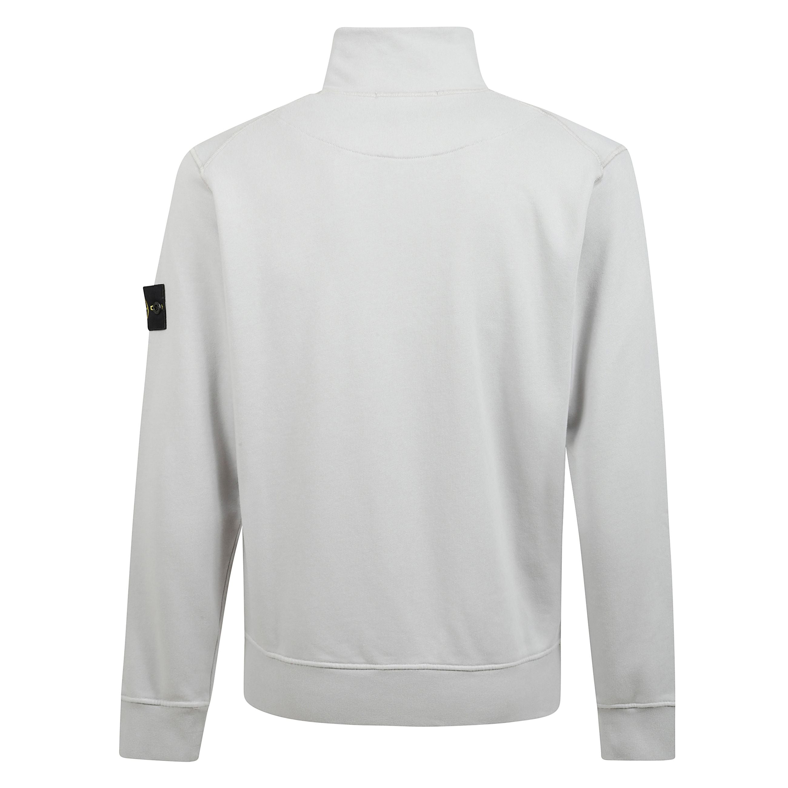 Felpa a collo alto e chiusura frontale con zip a maniche lunghe e orli elasticizzati con applicazione removibile