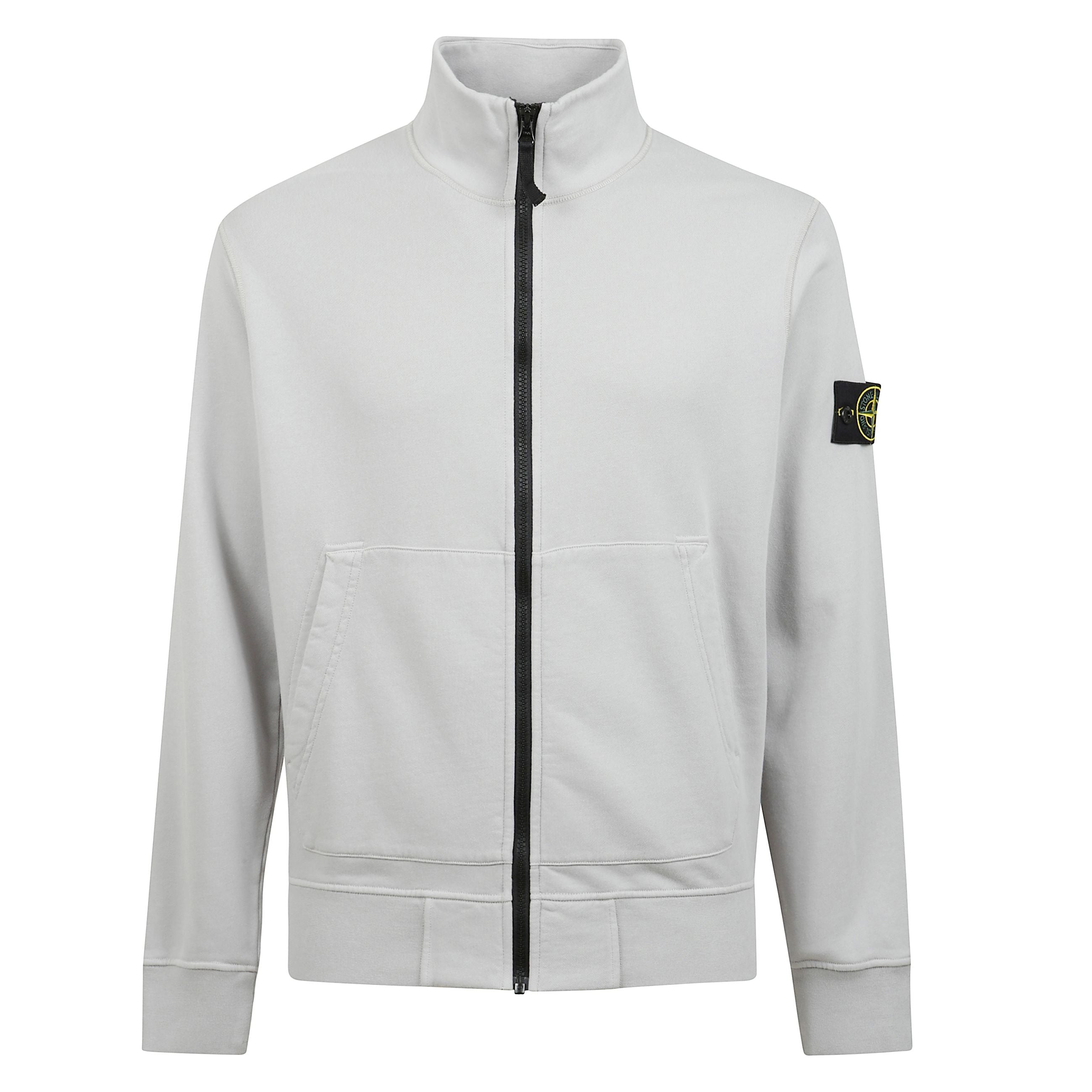 Felpa a collo alto e chiusura frontale con zip a maniche lunghe e orli elasticizzati con applicazione removibile