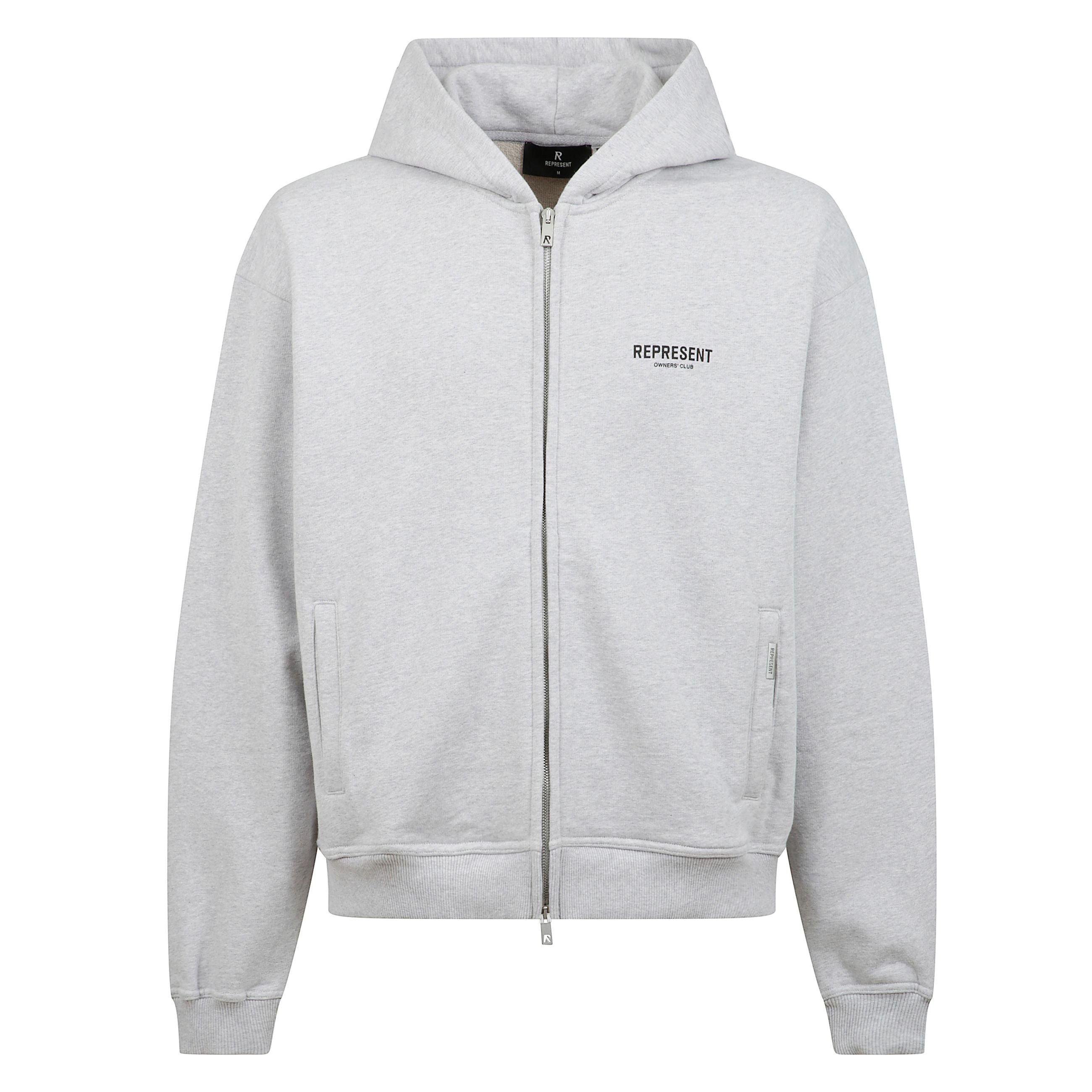 Felpa con cappuccio con chiusura mediante cerniera a doppio cursore, due tasche frontali a filetto con pattina, polsini a costine, orlo a costine, iconico monogramma del brand stampato a contrasto sul fronte, iconico monogramma del brand stampato a contra