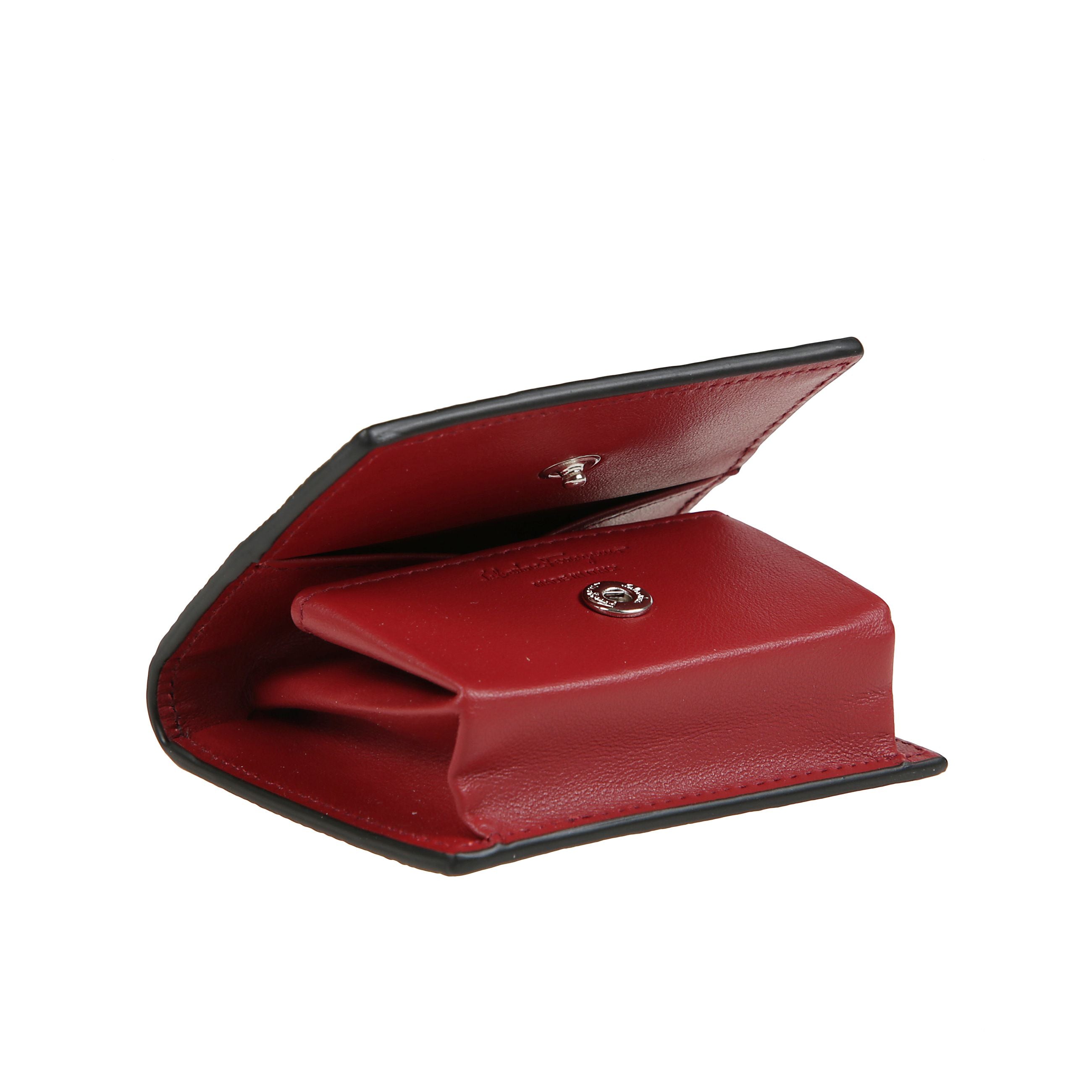 Portamonete gancini ferragamo in pelle goffrata.