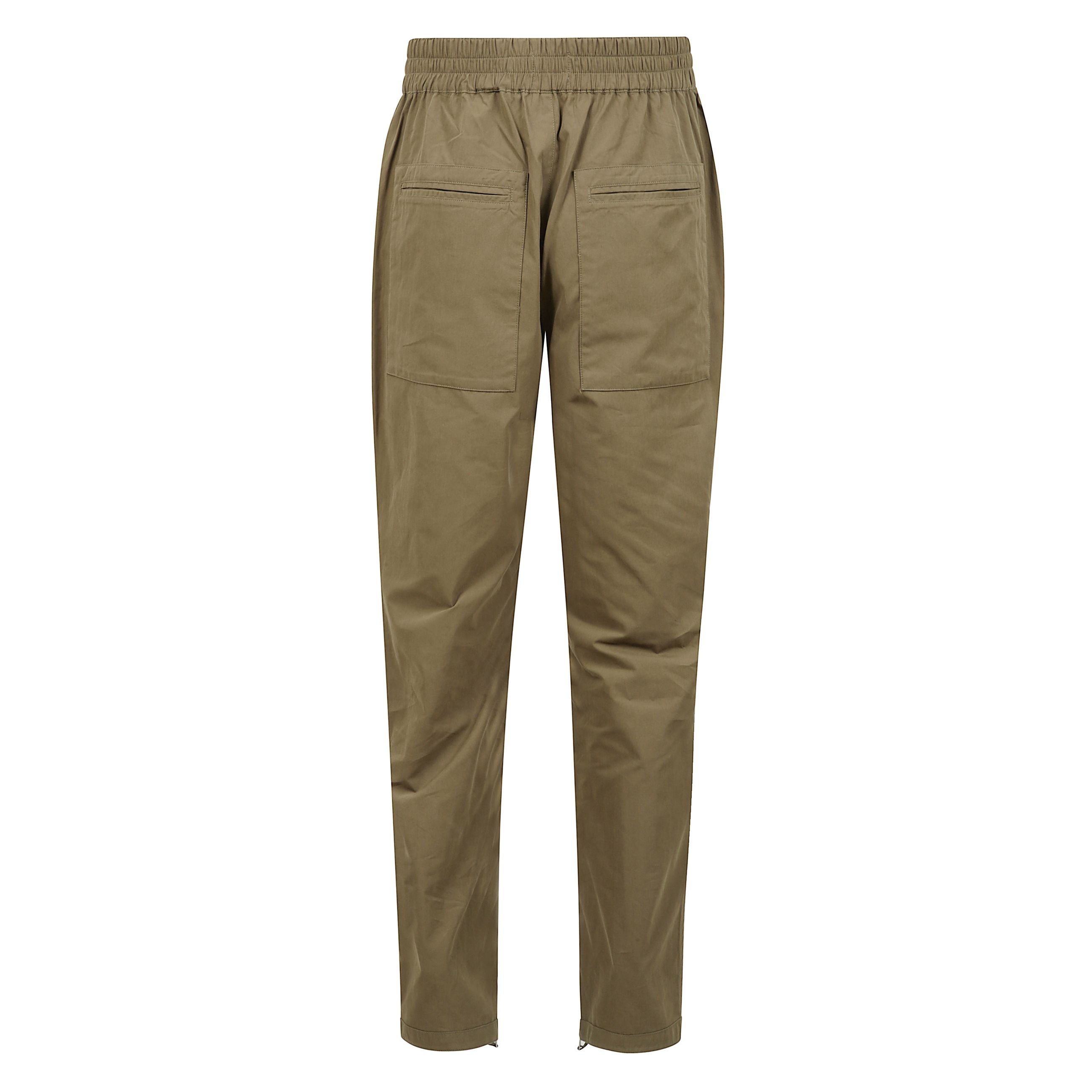 Pantaloni casual in misto cotone. vita elastica. rifinito con bottoni automatici e cerniera a vista.