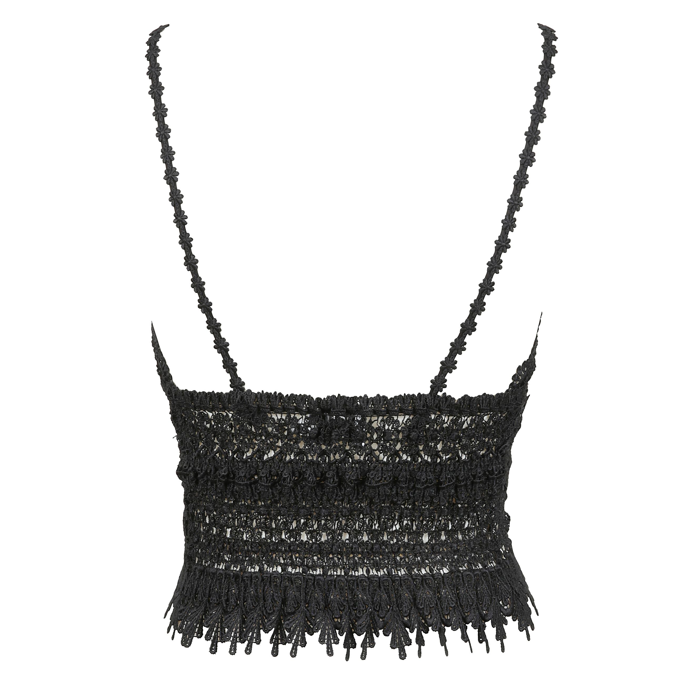 Top dana charo ruiz in cotone e pizzo