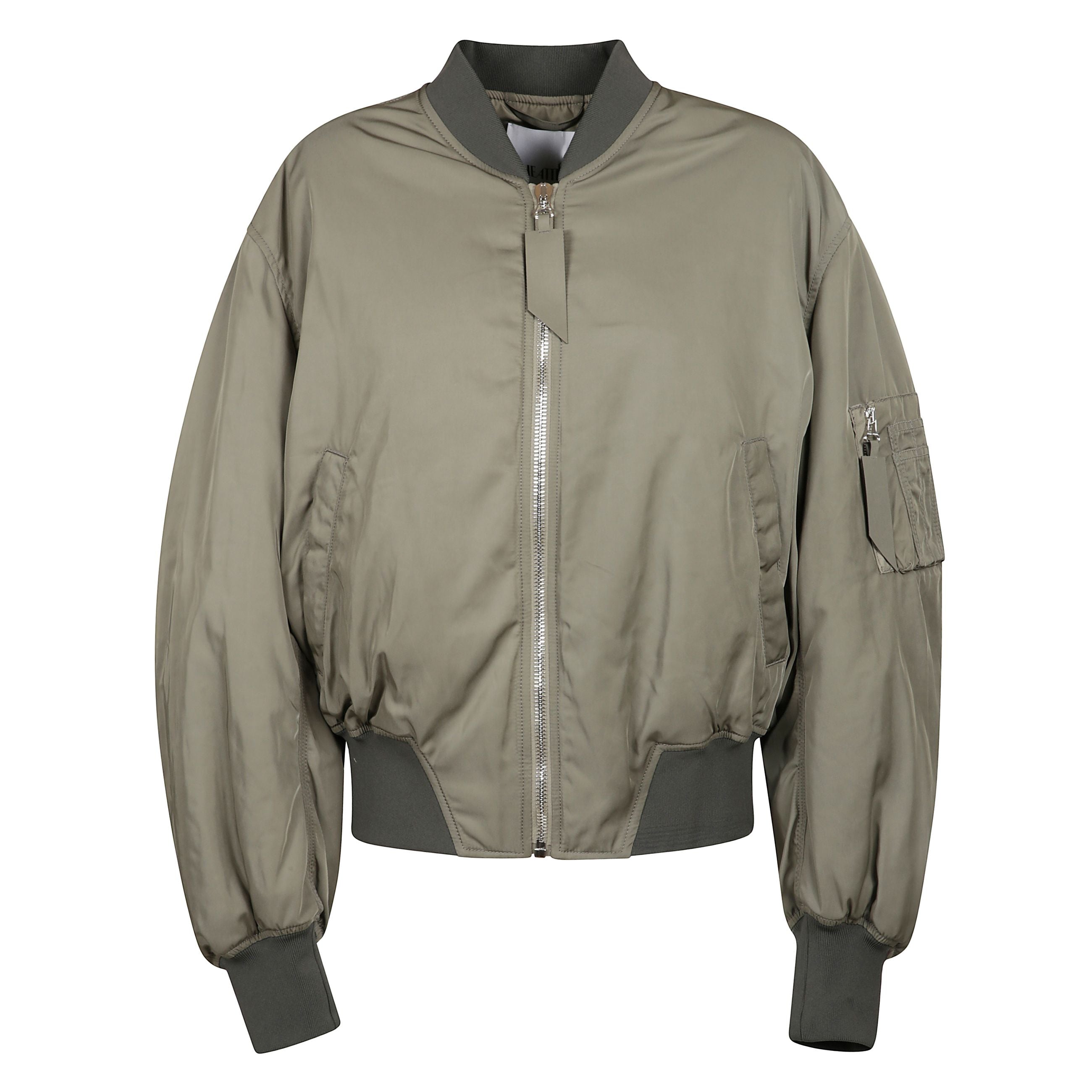 Bomber a maniche bishop con chiusura frontale a zip
e sulla manica due tasche a filetto laterali