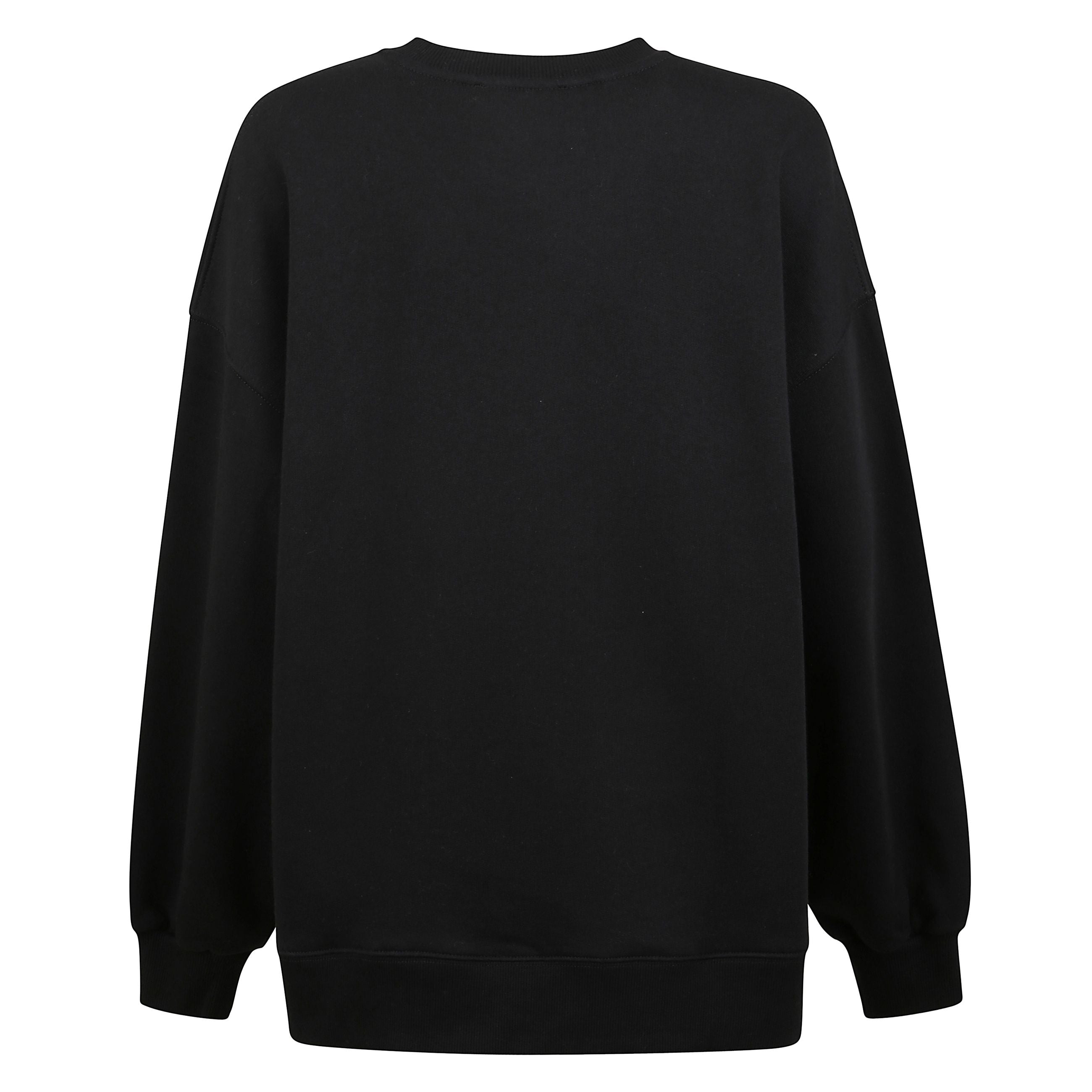 Felpa oversize in cotone biologico, lavorata a maglia compatta con finiture curate. il girocollo classico e le spalle abbassate esaltano un confort naturale e una silhouette contemporanea, arricchita da una scritta decorativa identificativa del brand appl