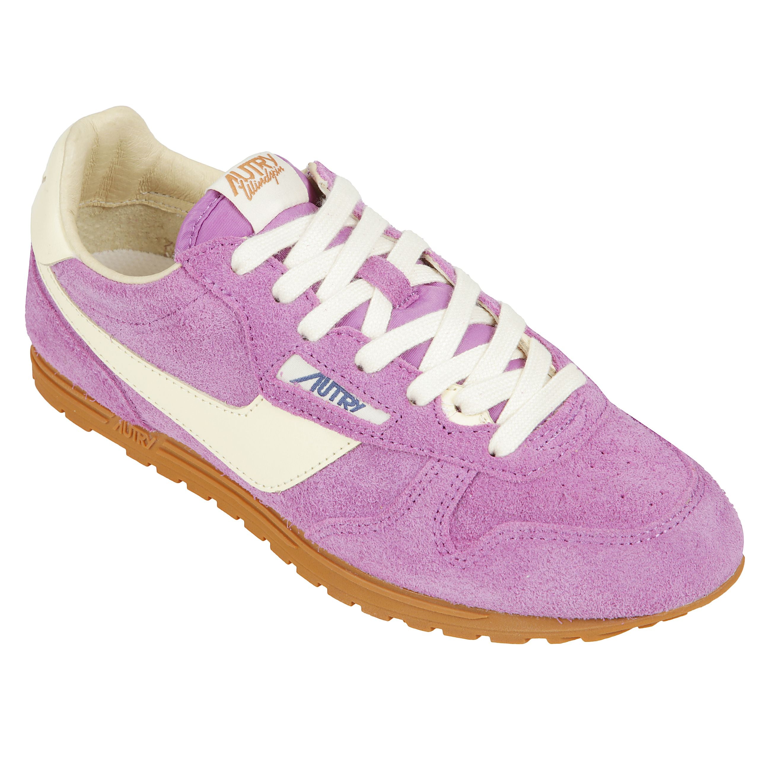 Sneakers  in pelle liscia e scamosciata spazzolata, lacci piatti in cotone, linguetta imbottita in nylon con etichetta con logo jacquard, colletto imbottito, fodera in pelle e spugna di cotone, soletta interna foderata in mesh