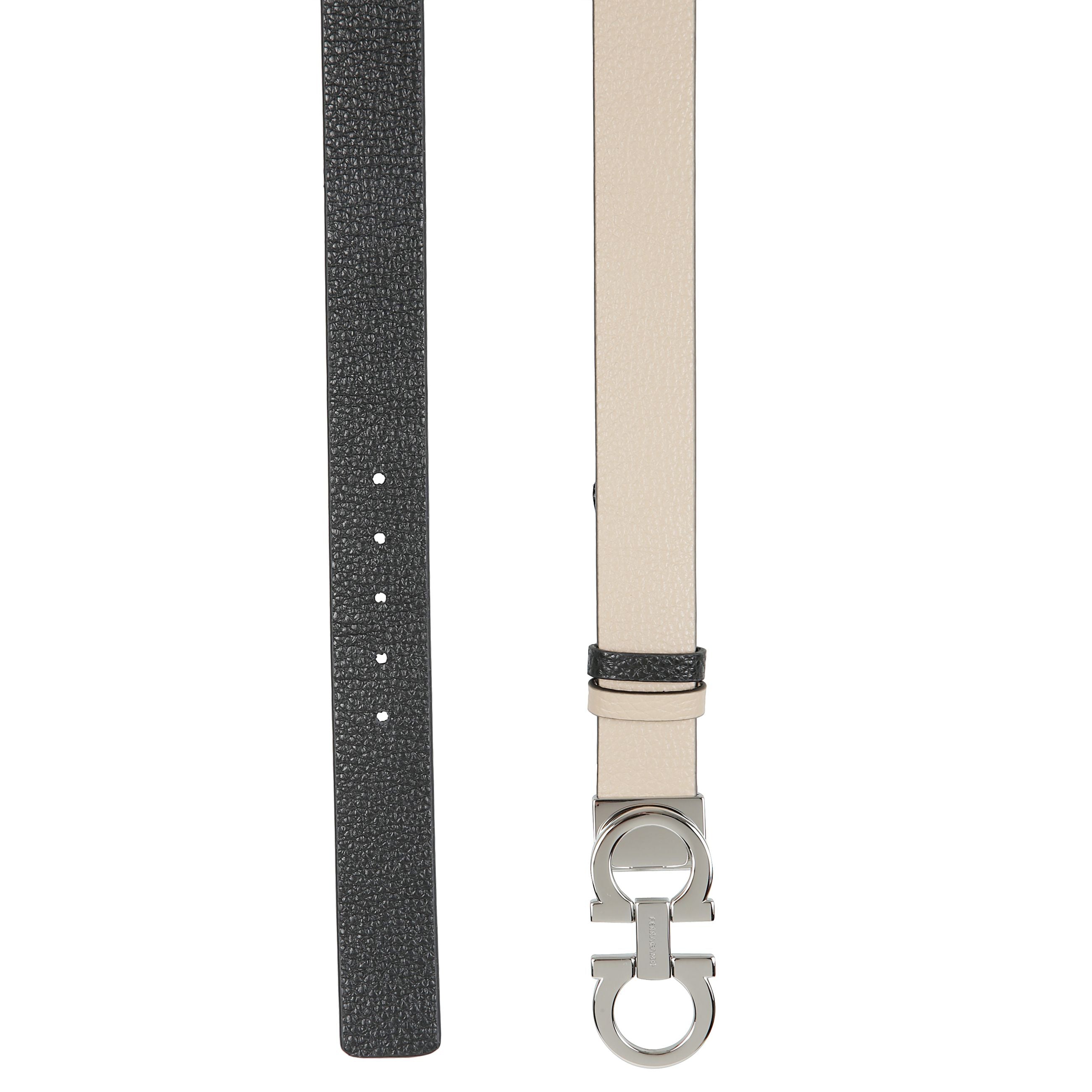 Cintura reversibile e regolabile con fibbia gancini