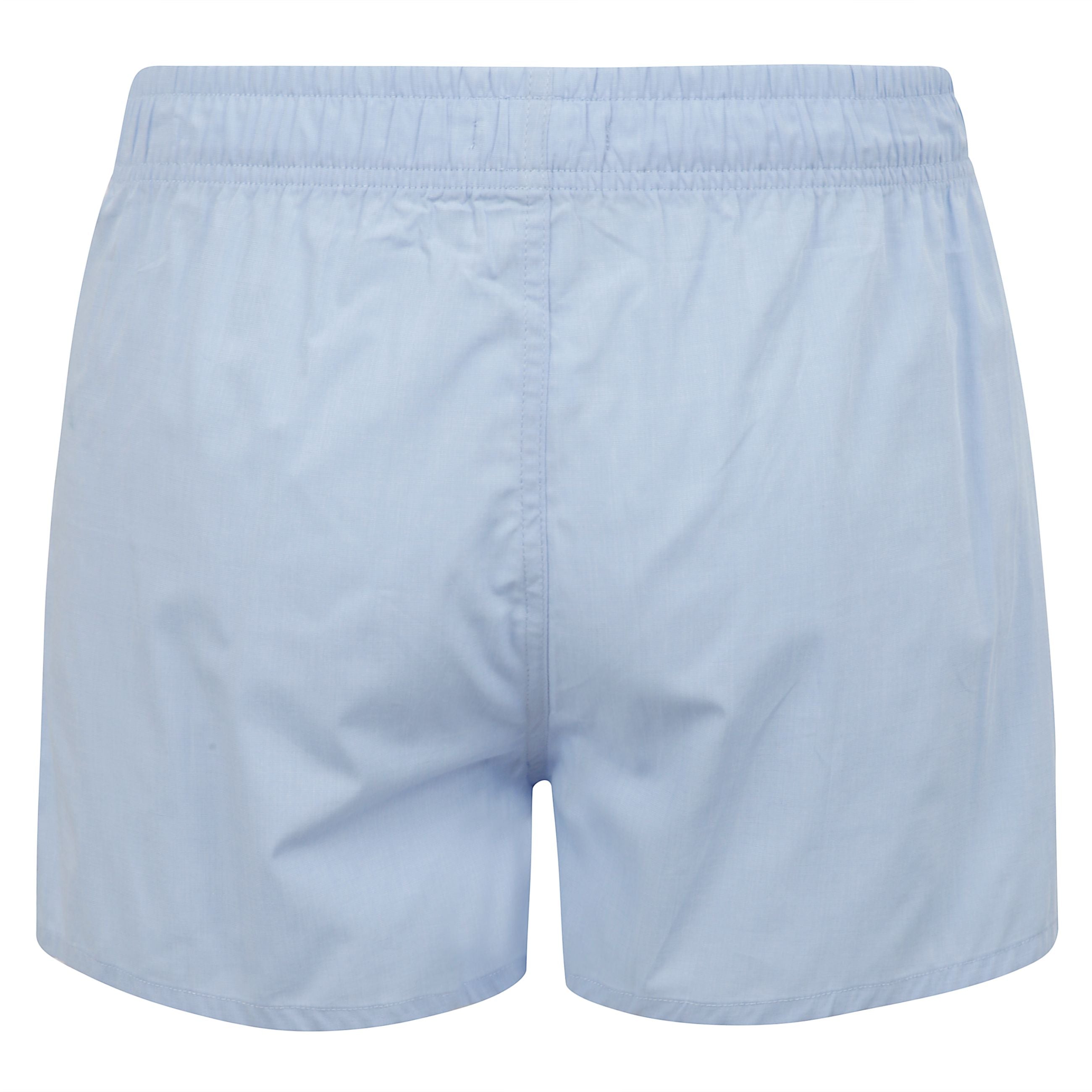 Boxer ami de coeur, realizzati in popeline di cotone a righe, hanno una comoda vita elasticizzata e sono rifiniti con un bottone in madreperla. il ricamo ami de coeur sulla gamba completa il design.