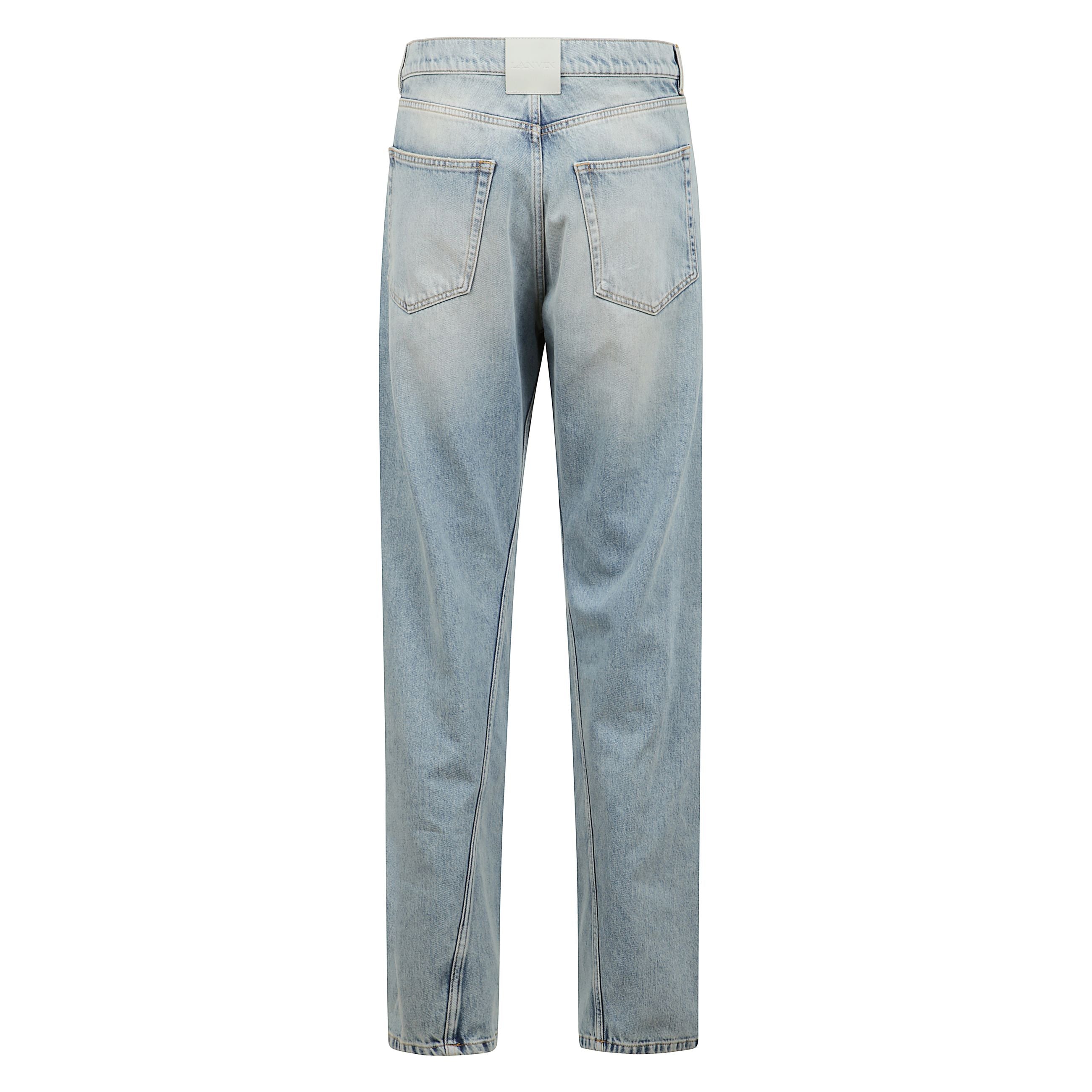 Jeans dritti con toppa con logo