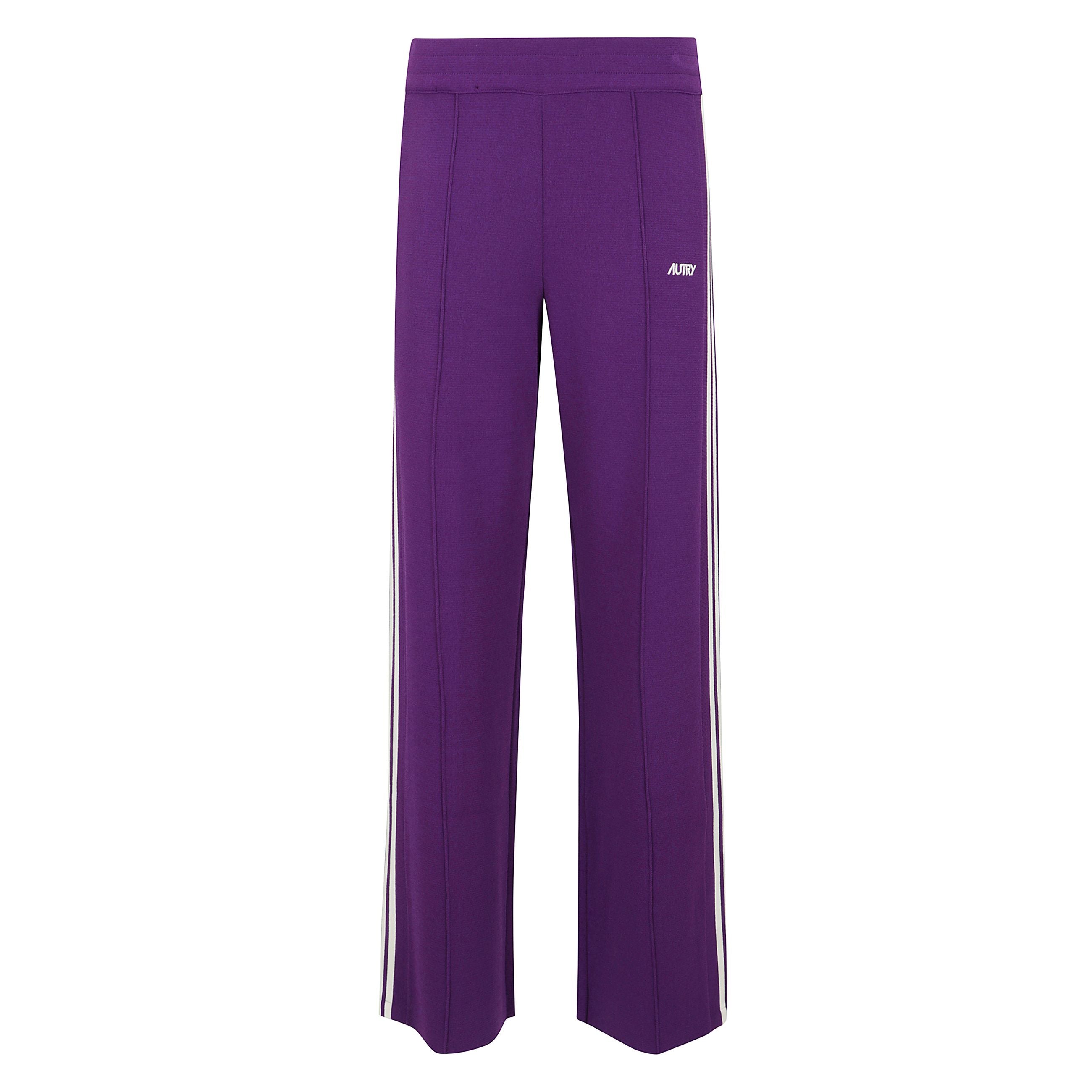 Pantaloni sportivi in maglia a gamba ampia, vita elasticizzata e spacchetti laterali