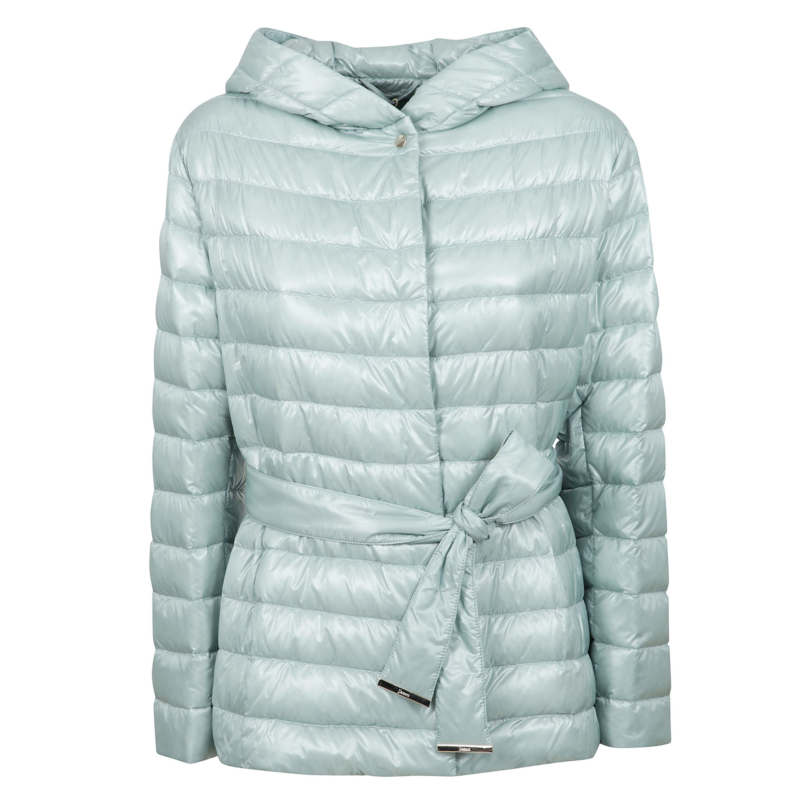 Piumino trapuntato con cappuccio, abbottonatura frontale, chiusura con nodo