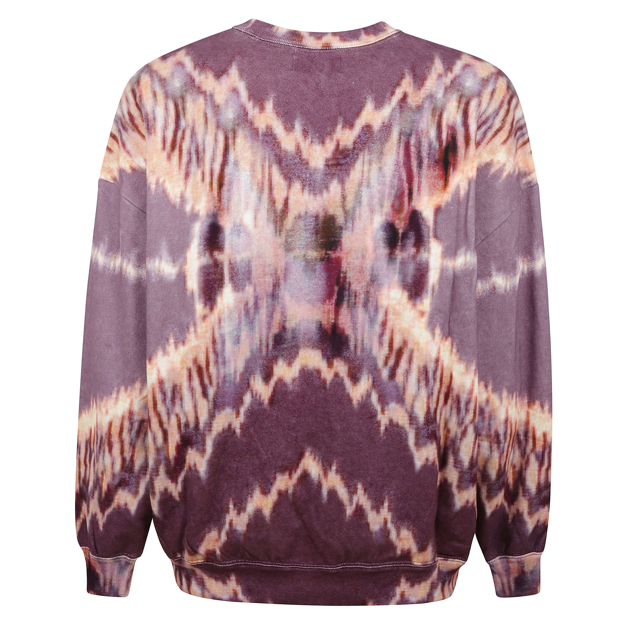 Felpa modello "dobbie" Ã¨ realizzata in cotone al 100% con una stampa tie-dye nei toni del viola sfumato. presenta un design con scollo rotondo, maniche lunghe e finiture a coste, offrendo una vestibilitÃ  rilassata. questo capo Ã¨ prodotto in portogallo.